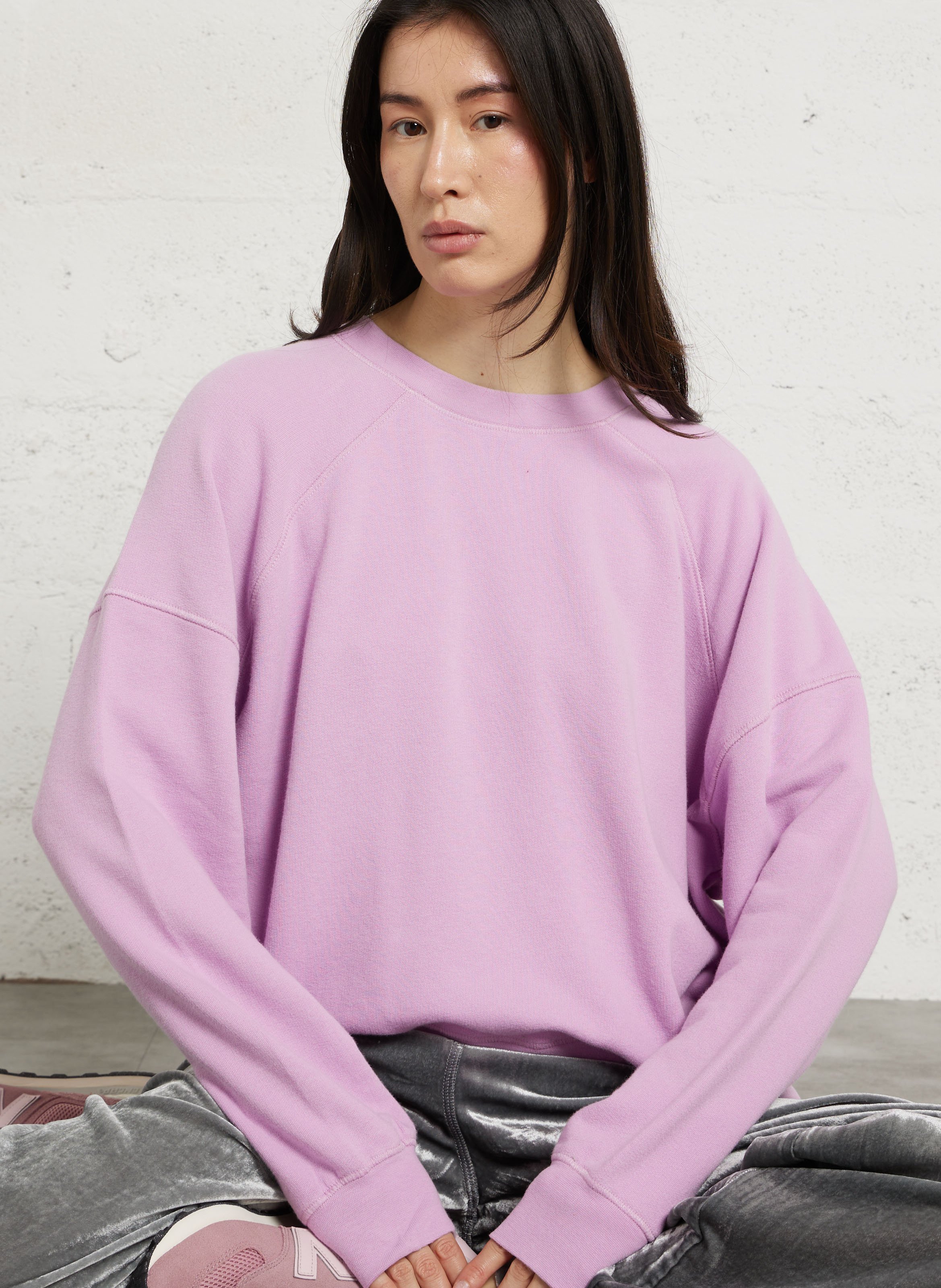Sweat oversize col rond en coton mélangé atubay AMERICAN VINTAGE Rose