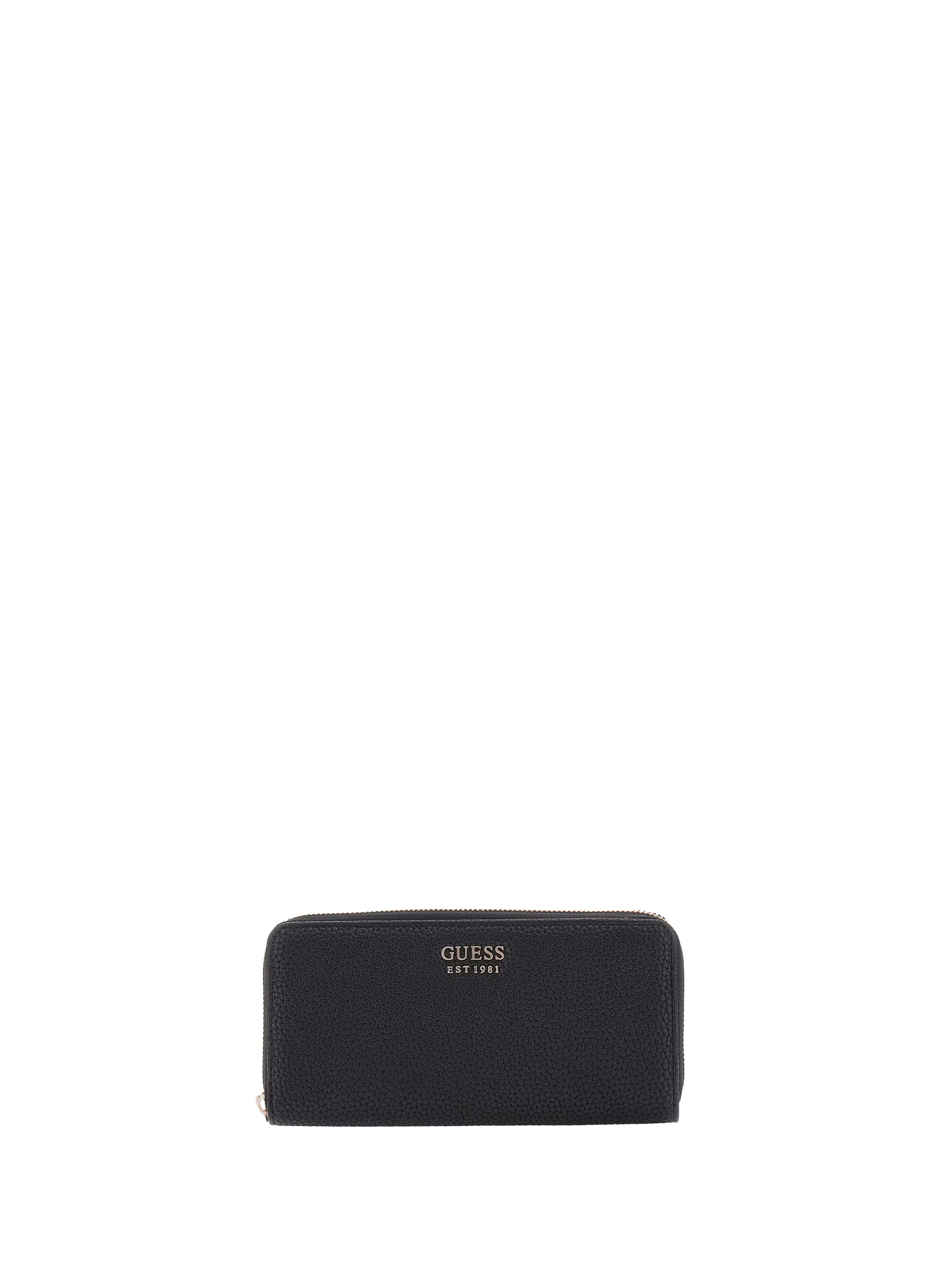 Portefeuille zip grainé GUESS Noir