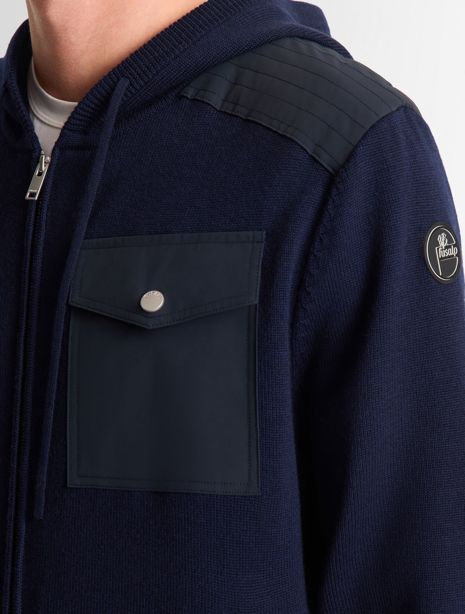 Gilet mayance col capuche coupe ajustée FUSALP Bleu