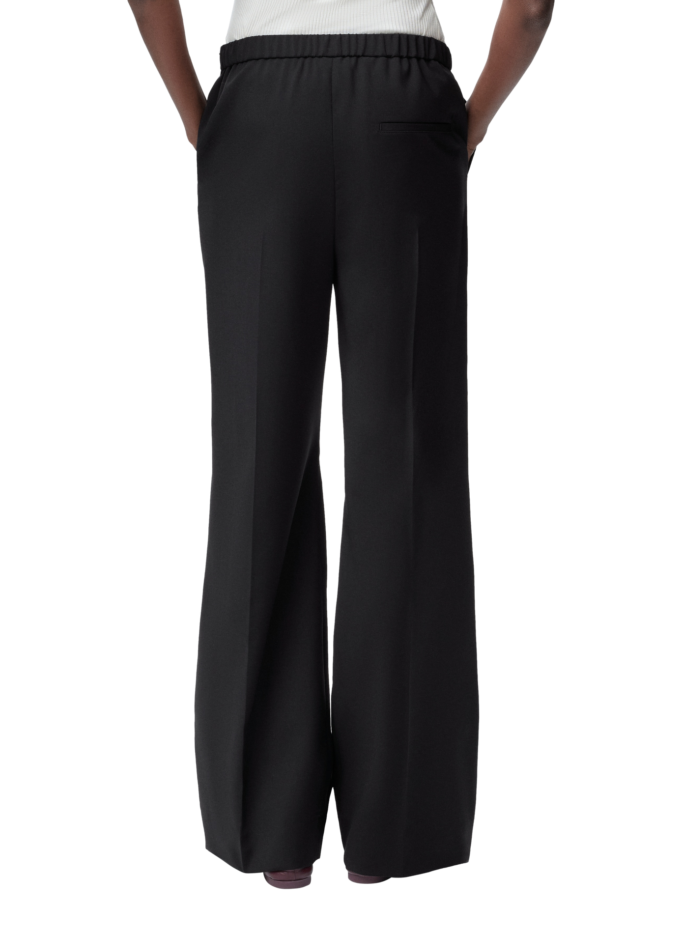 Pantalon tailleur fluide en laine LOEWE Noir