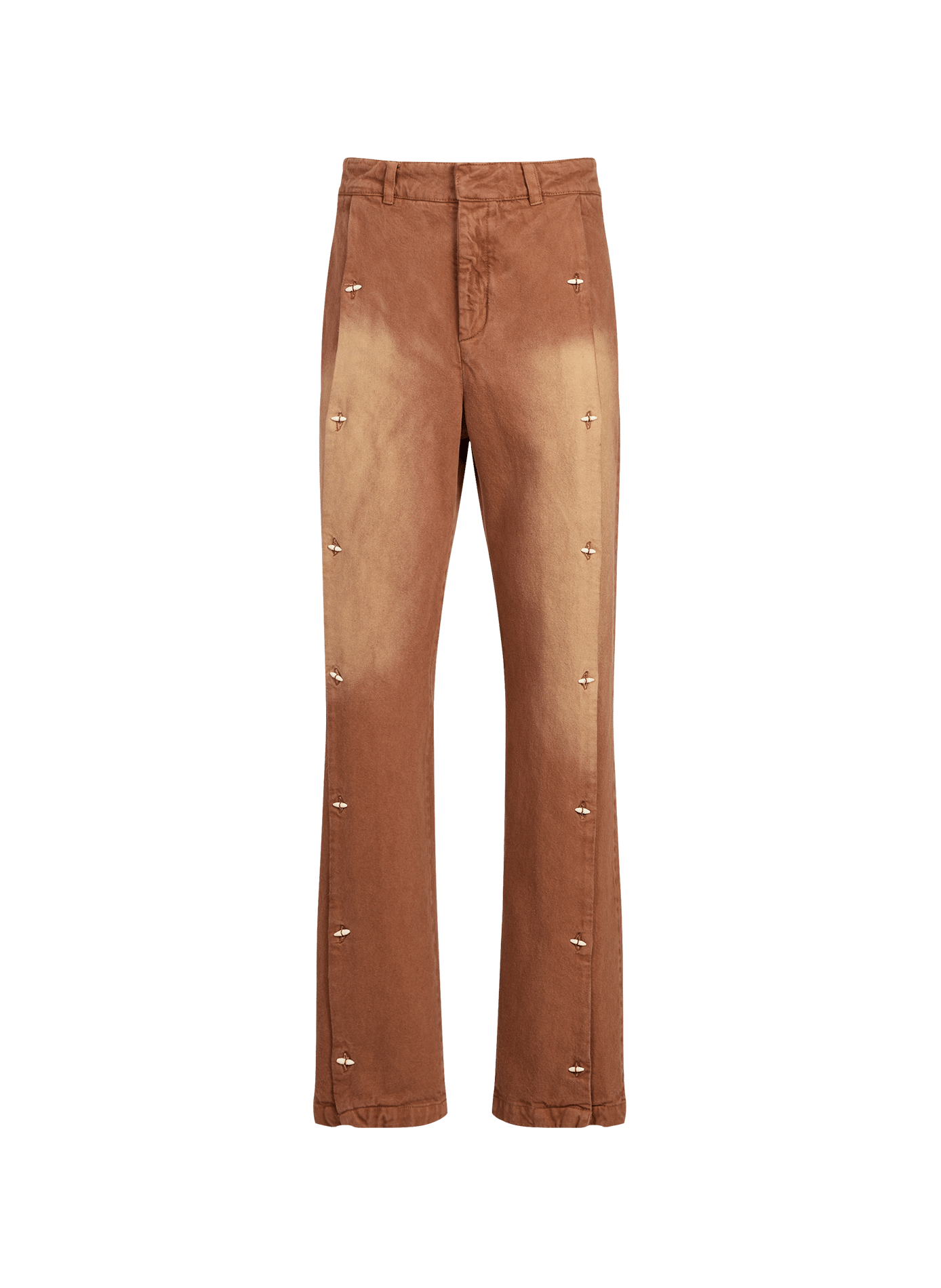 Buttoned-leg cotton jeans CAMPILLO Brown