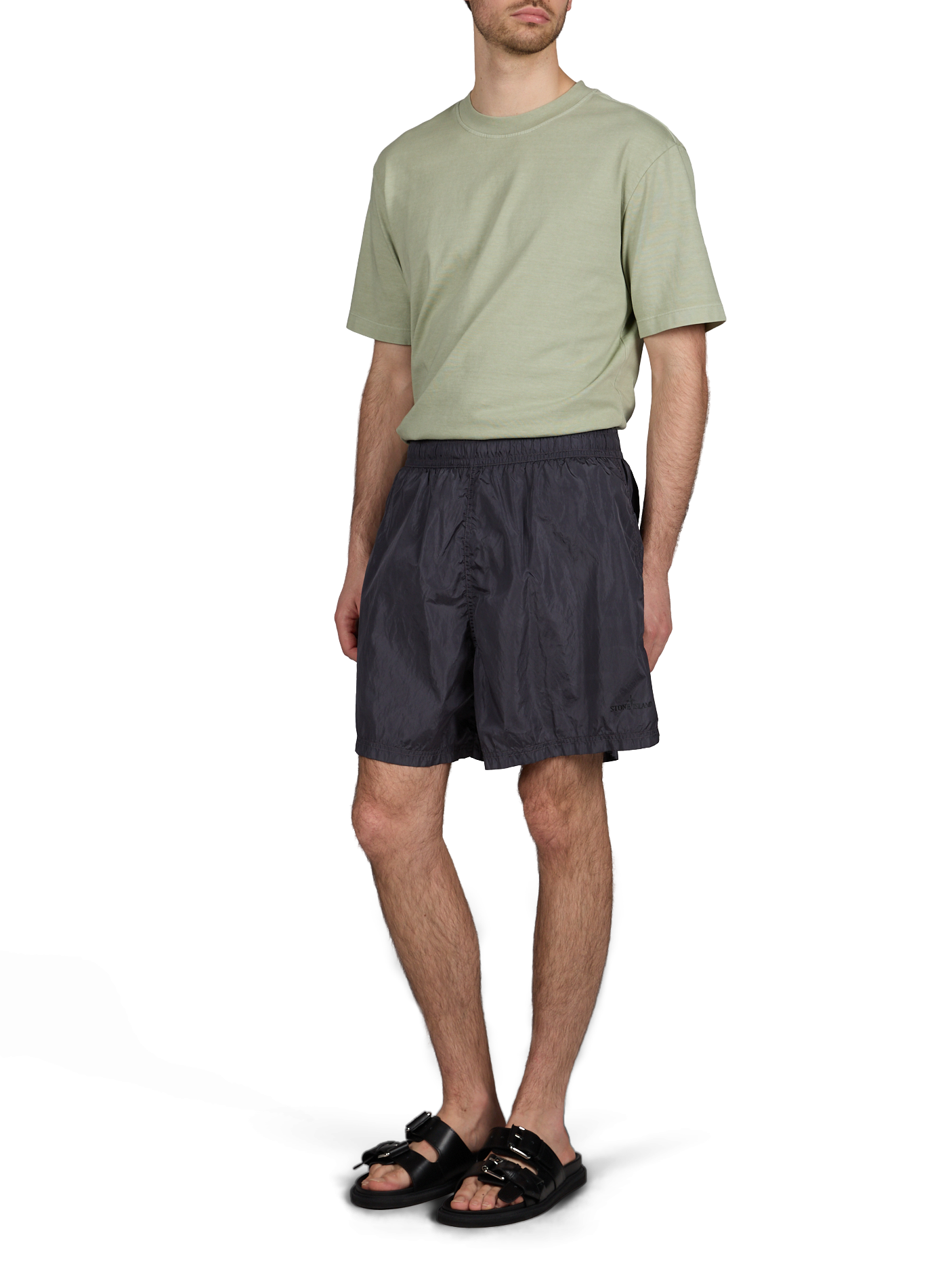 Satin pajama shorts STONE ISLAND Blue