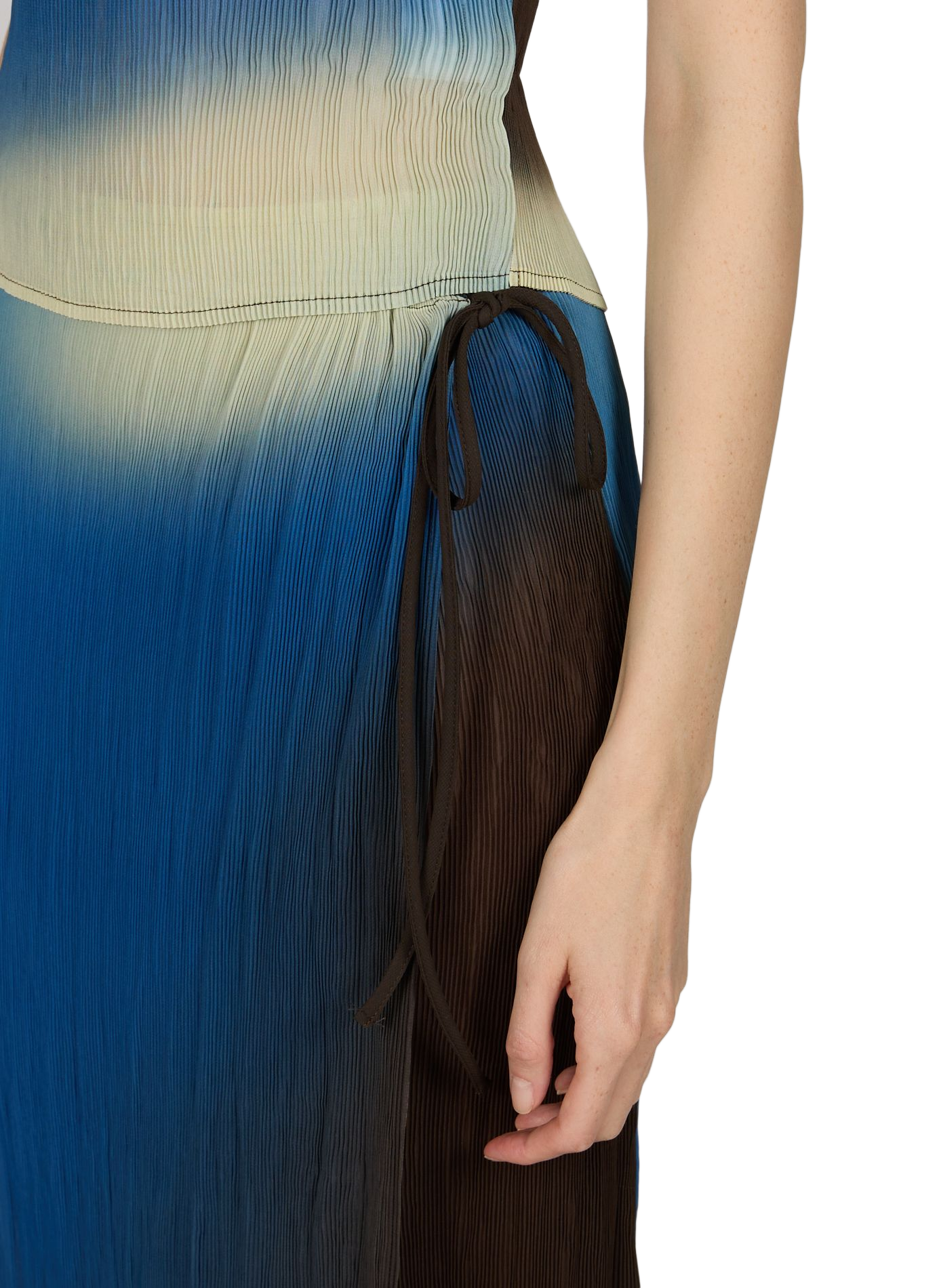 Jupe Pauline plissée imprimée THINKING MU Beige