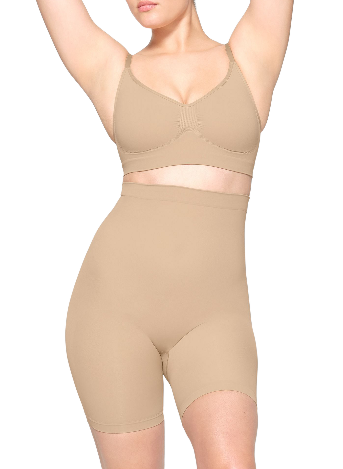 High-waisted sculpting shorts SKIMS Beige