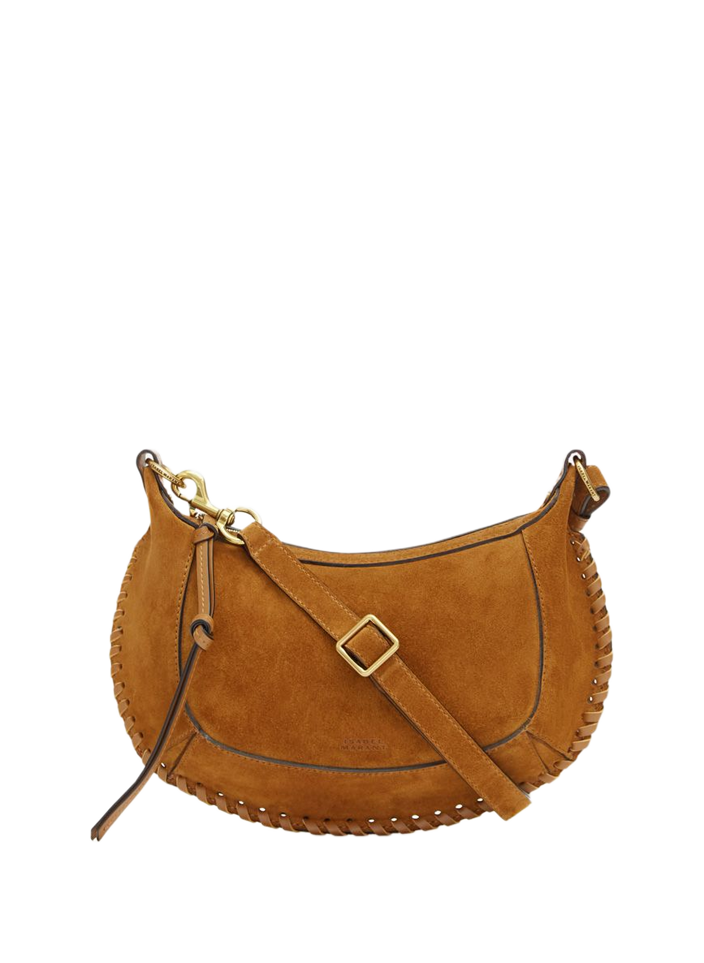 Oskan Moon handbag in braided suede calf leather ISABEL MARANT Brown