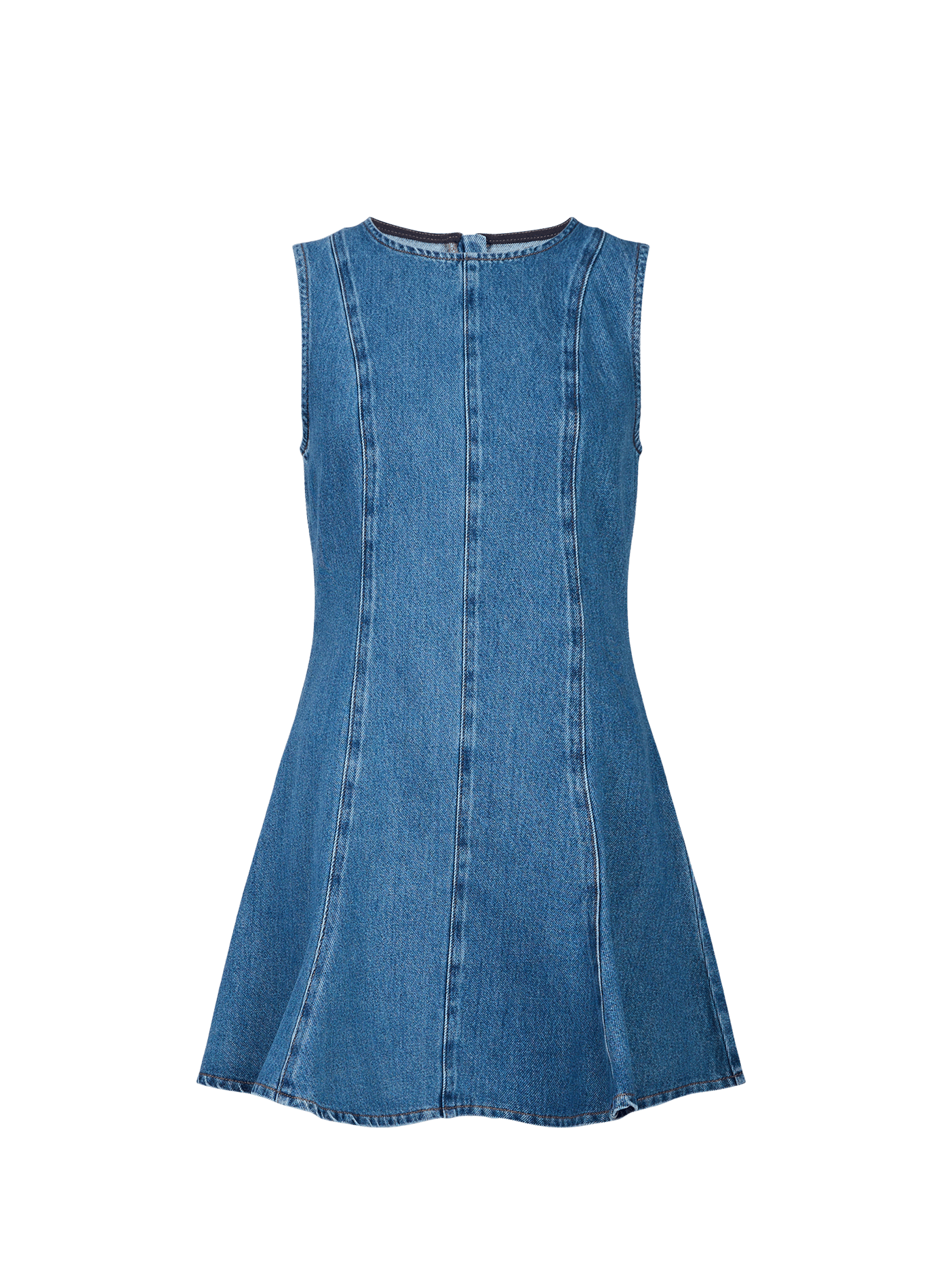 Sleeveless dress in blended cotton denim TOPSHOP Blue