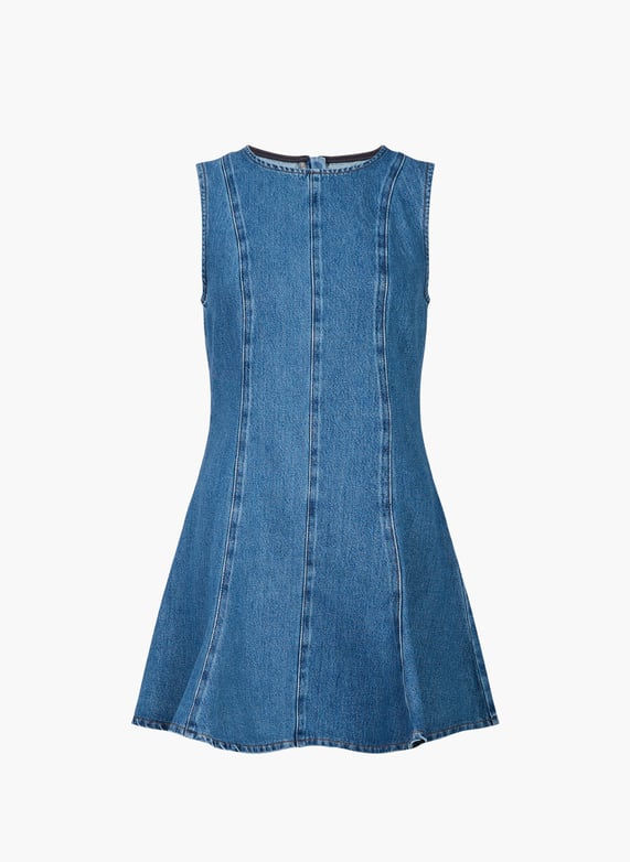 topshop zip denim dress Topshop denim zip through long sleeve mini dress in washed black
