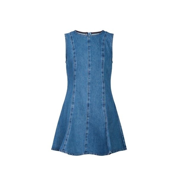 Robe sans manches en denim de coton mélangé Robe sans manches en denim de coton mélangé
