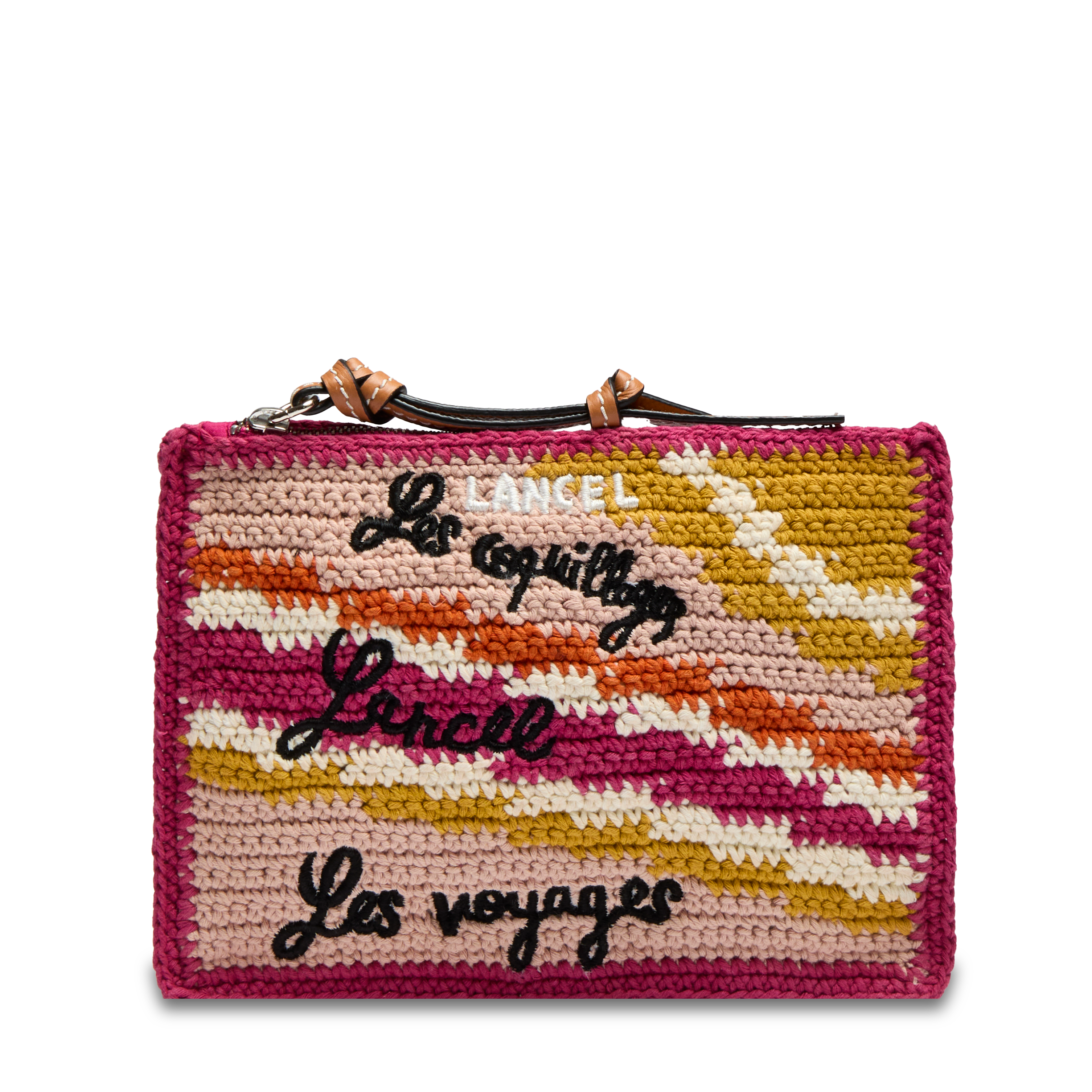 Zipped pouch summer mania small by lancel in cotton LANCEL Purple
