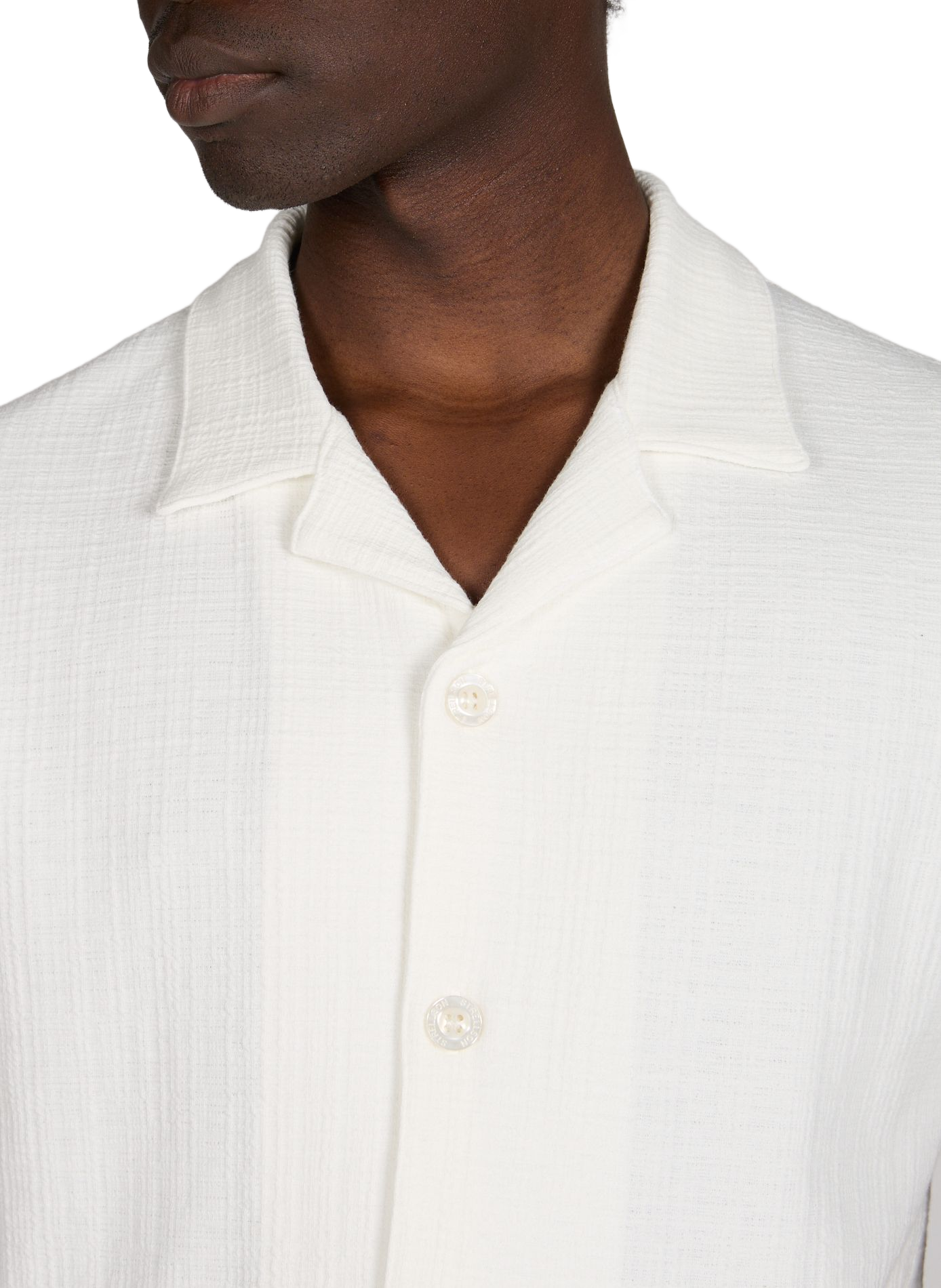 Short-sleeved Cuban collar shirt in blended cotton STRELLSON Beige