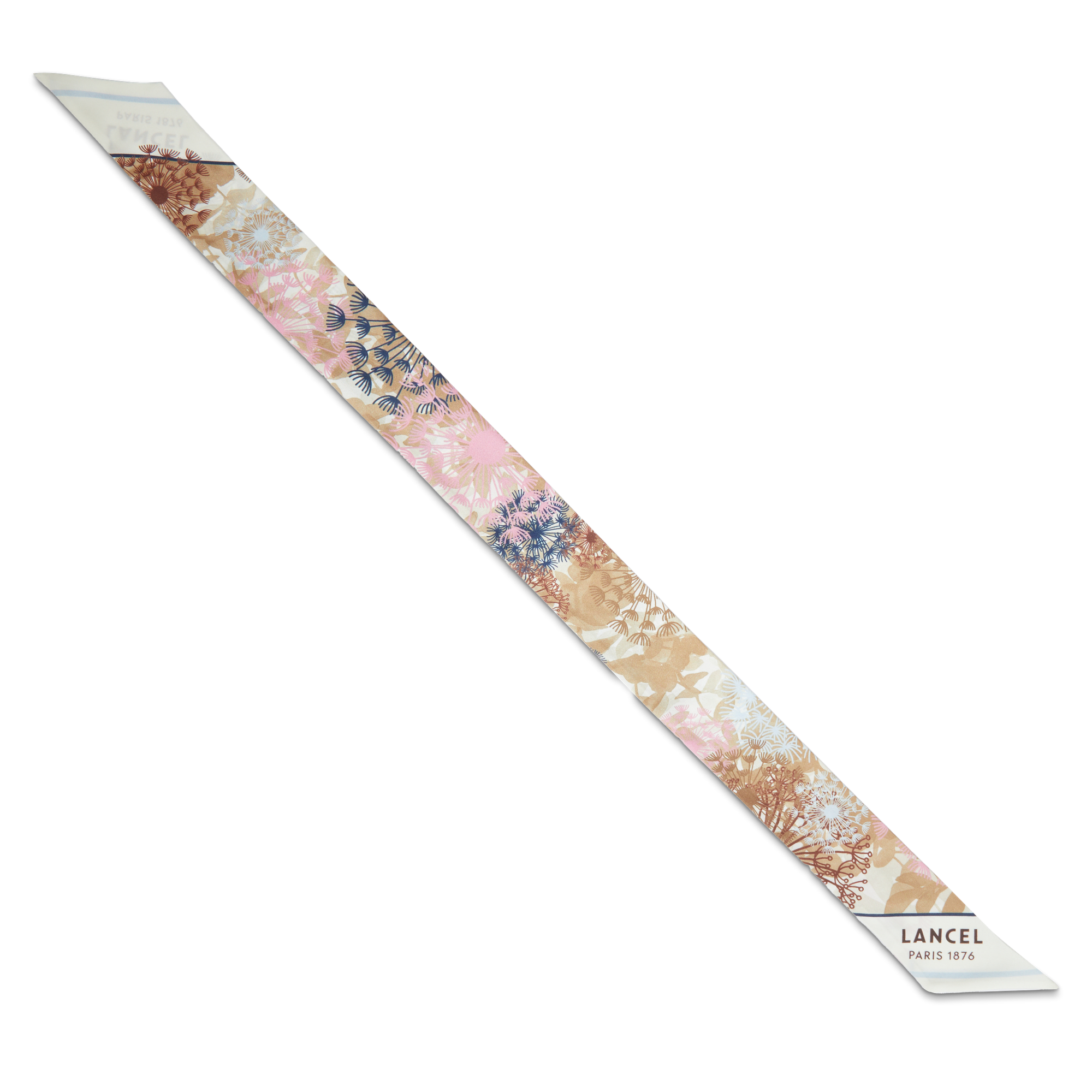 Bandeau fireworks pattern en twill de soie imprimee LANCEL Blanc
