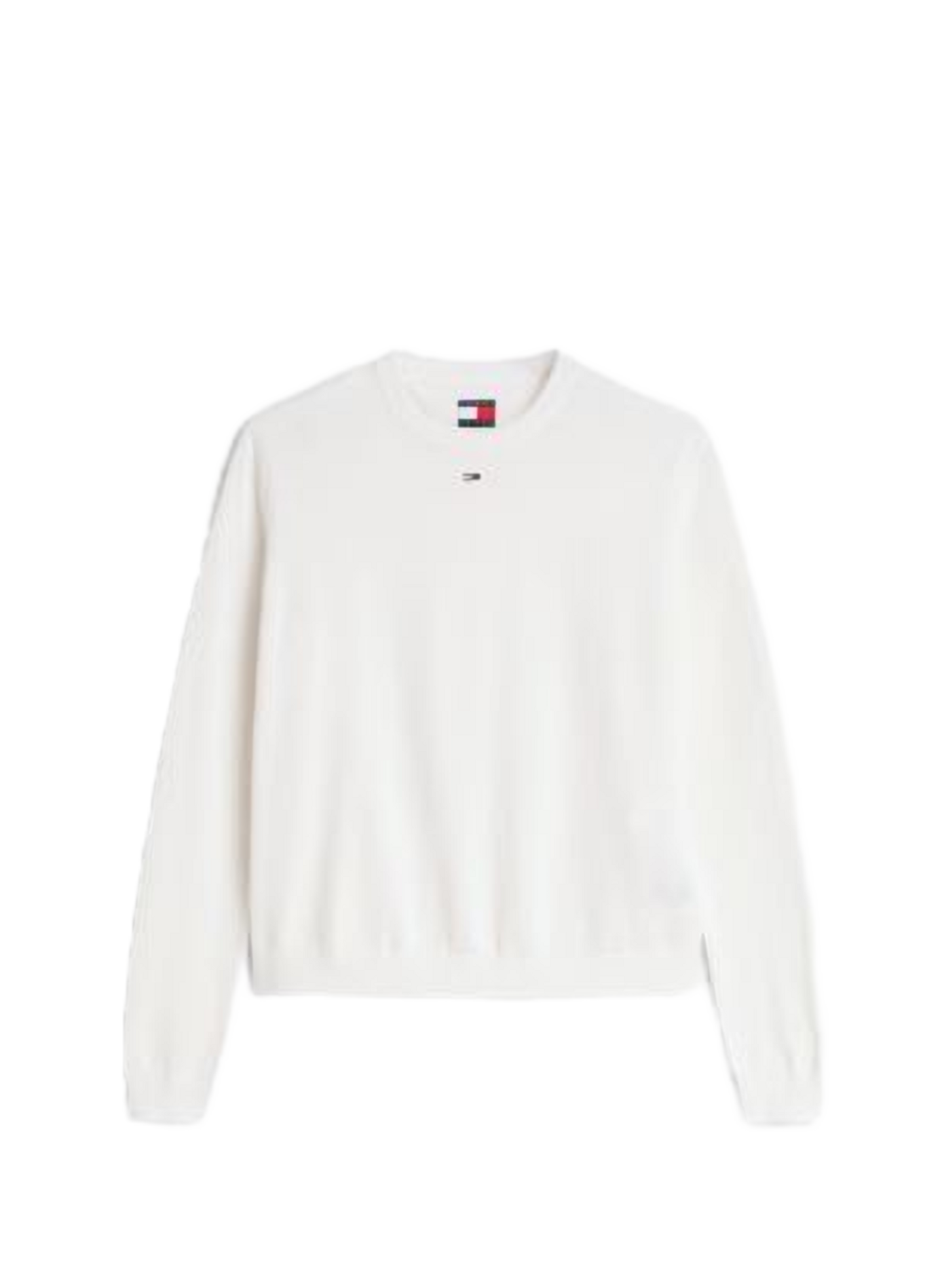 Gerader Baumwollpullover mit Logo TOMMY HILFIGER Beige