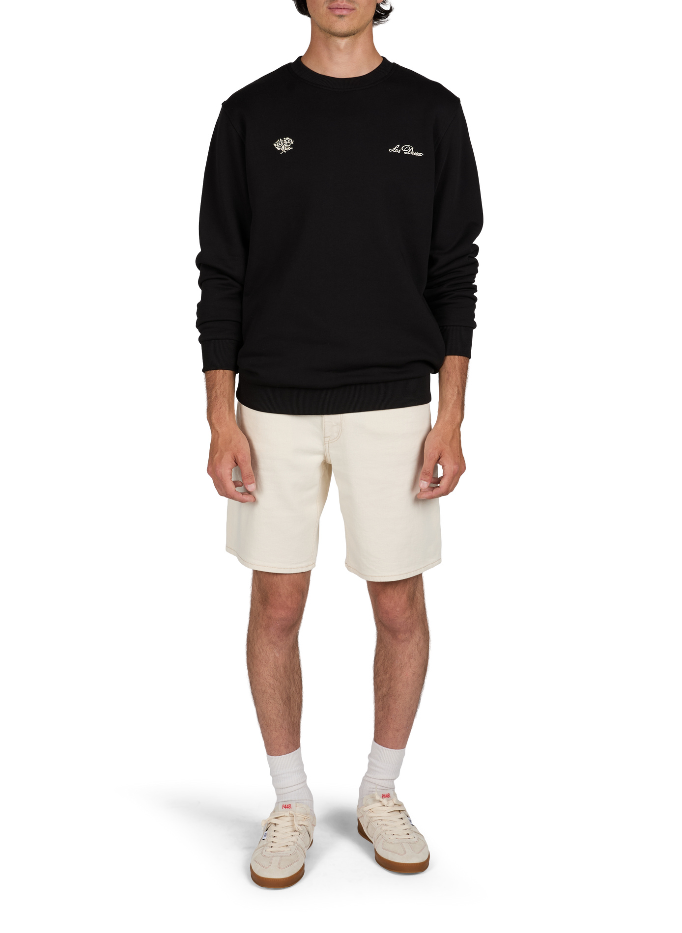 Samt-Rippstrick-Sneaker mit Steppnähten P448 Beige