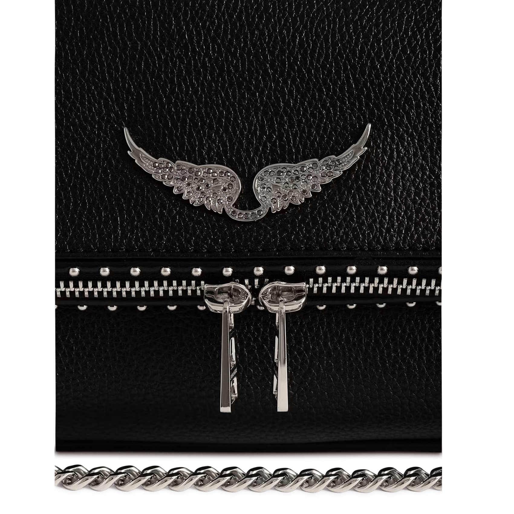 Sac bandoulière en cuir rocky ii ZADIG&VOLTAIRE Noir