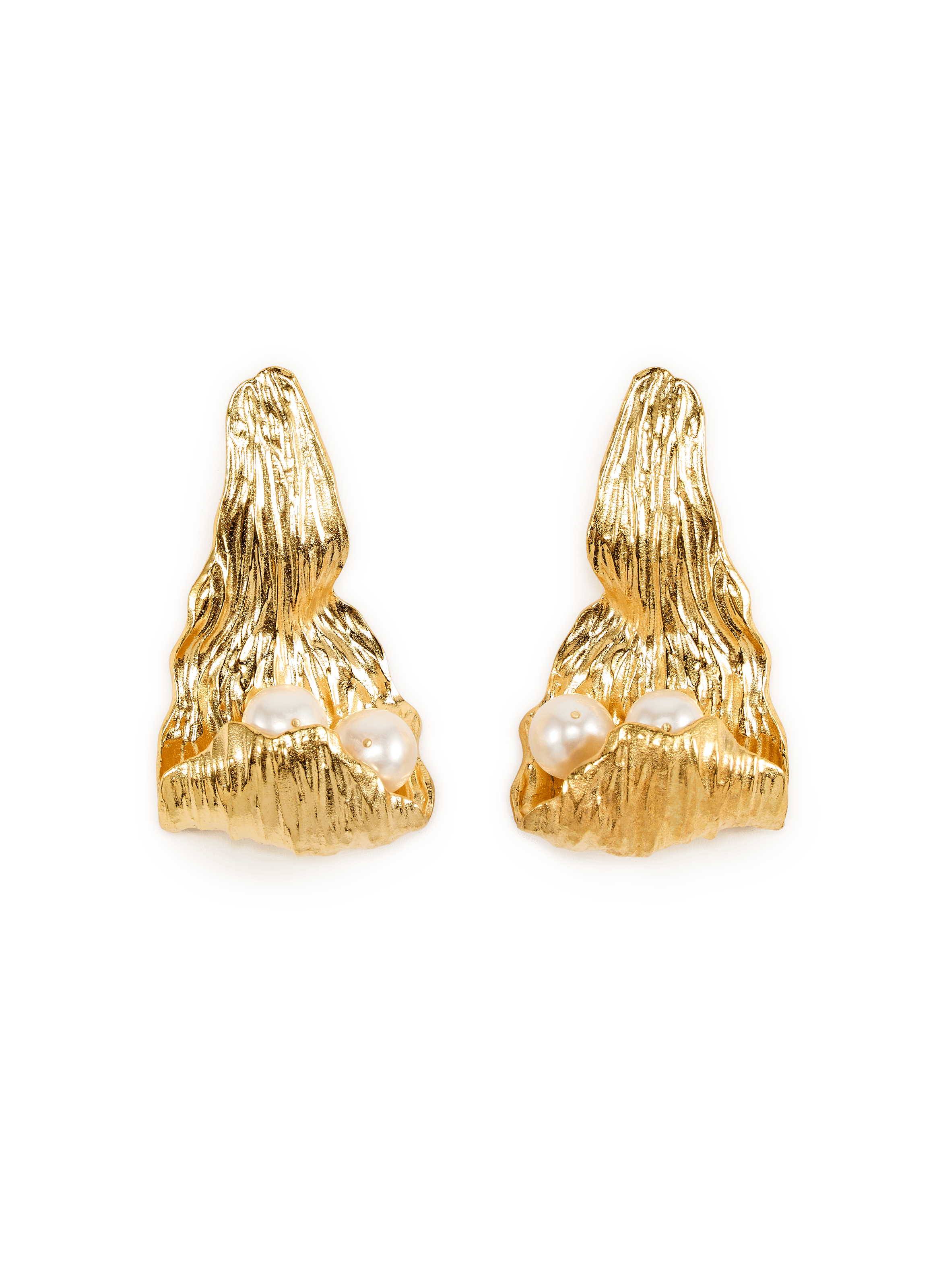 Earrings with pearl petals JOANNA LAURA CONSTANTINE Golden