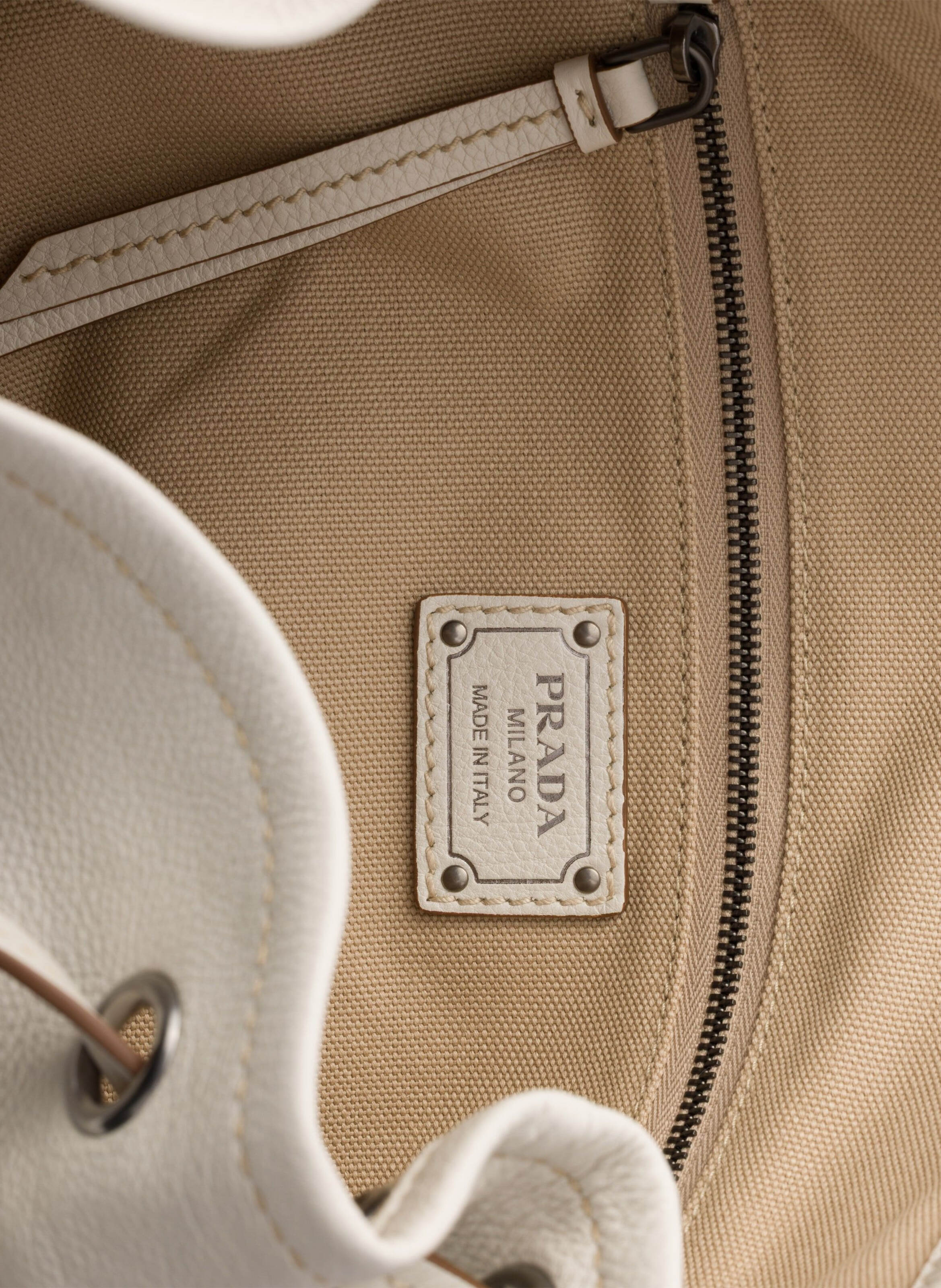 Grand sac prada route en cuir PRADA Beige