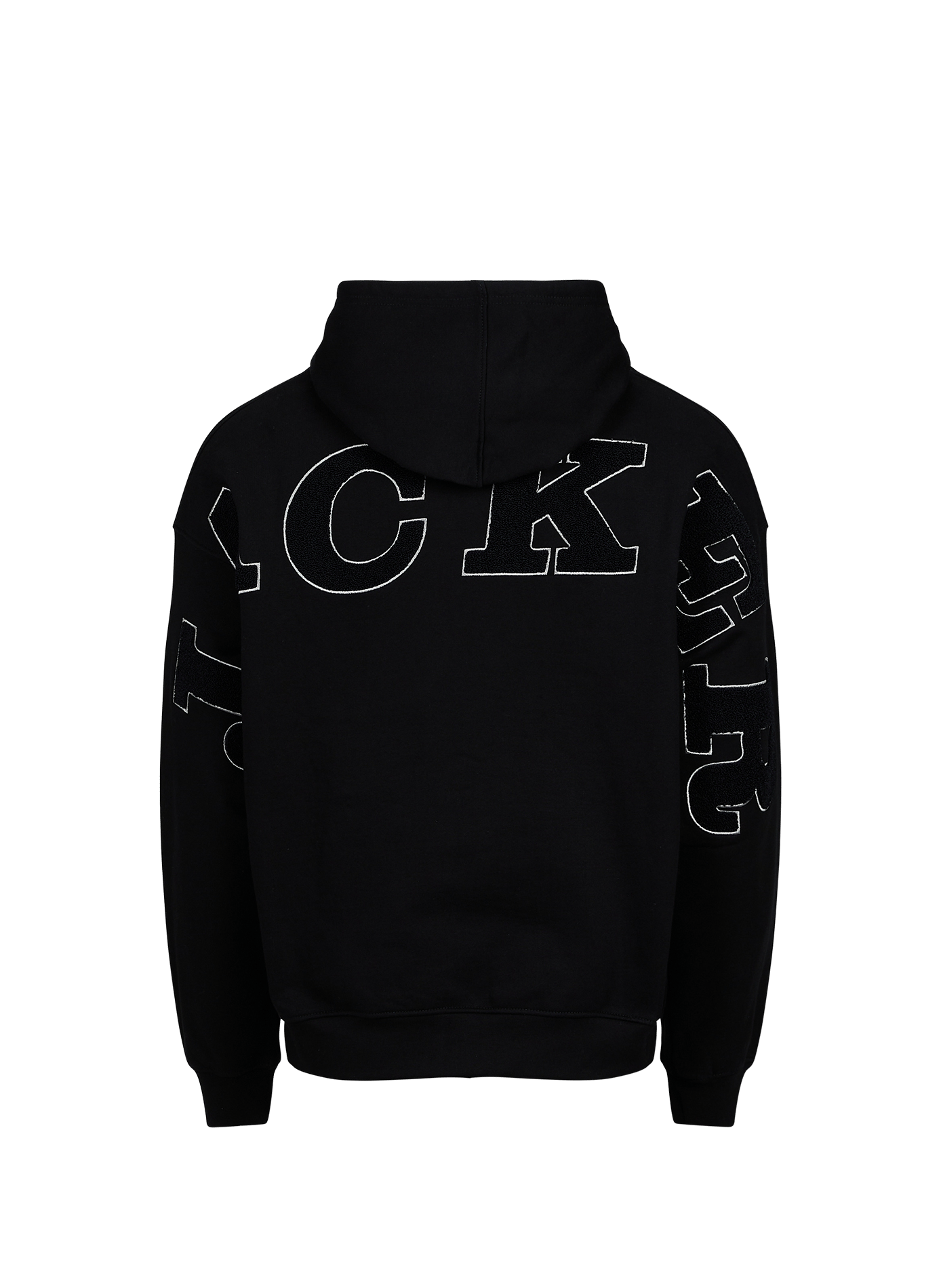 Embroidered cotton zip-up hoodie JACKER. Black