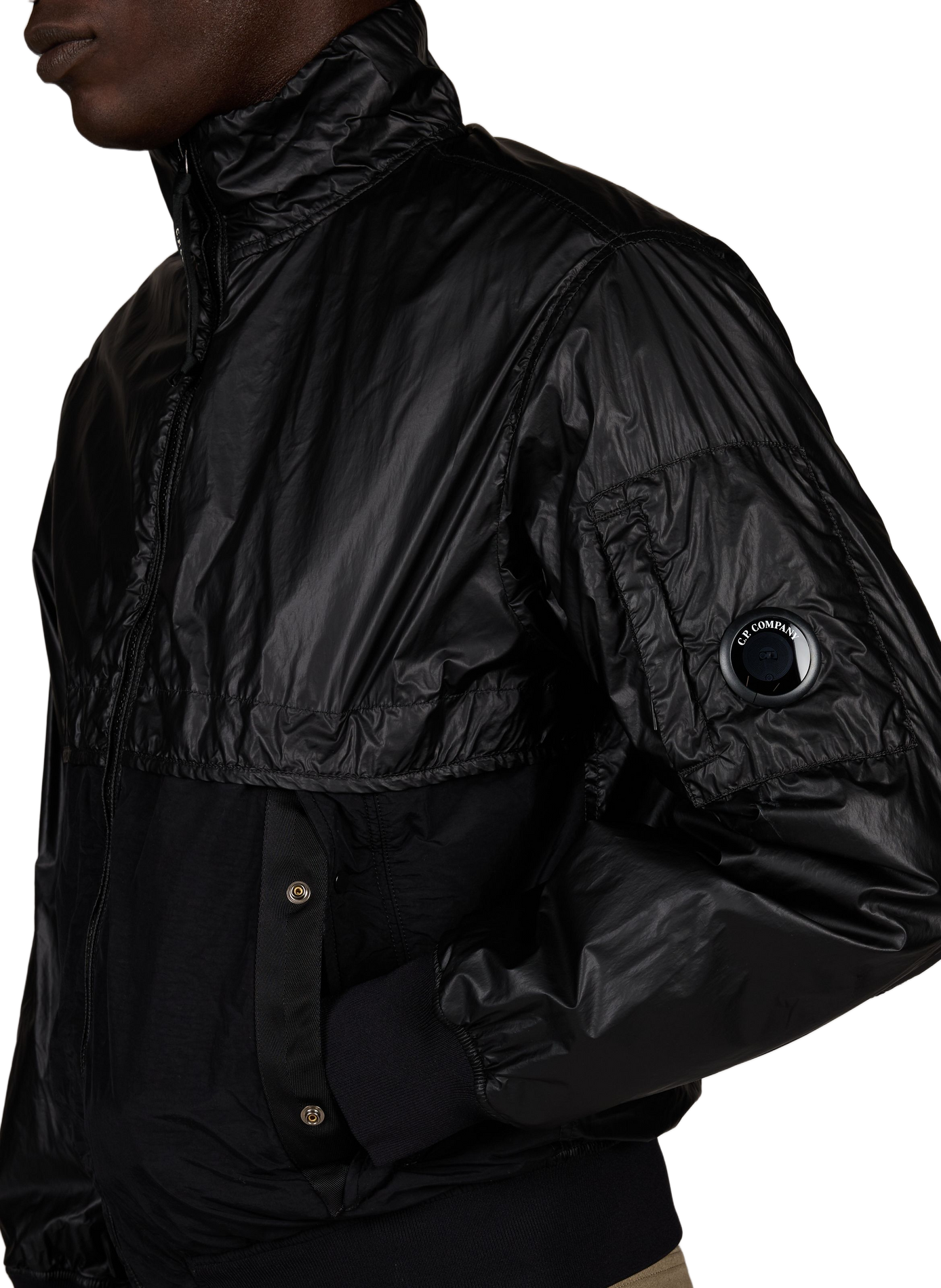 Veste à col montant texturée CP COMPANY Noir