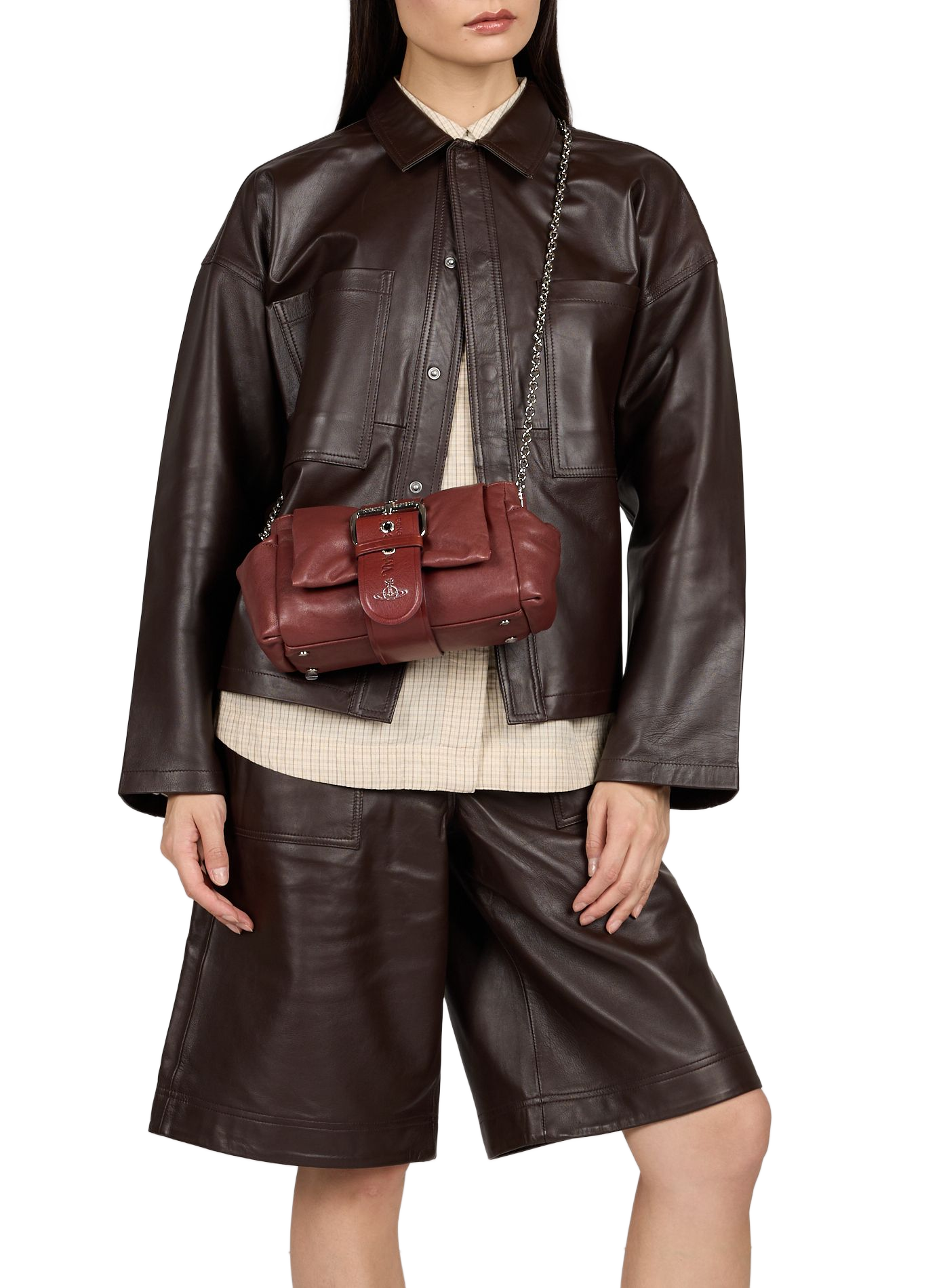 Galleria leather tote bag VIVIENNE WESTWOOD Brown