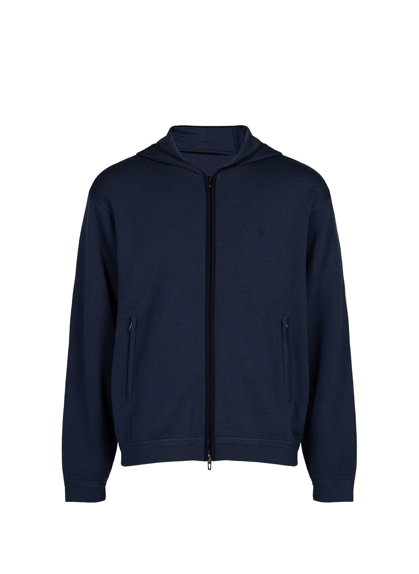 Straight hooded wool blend vest EMPORIO ARMANI Blue