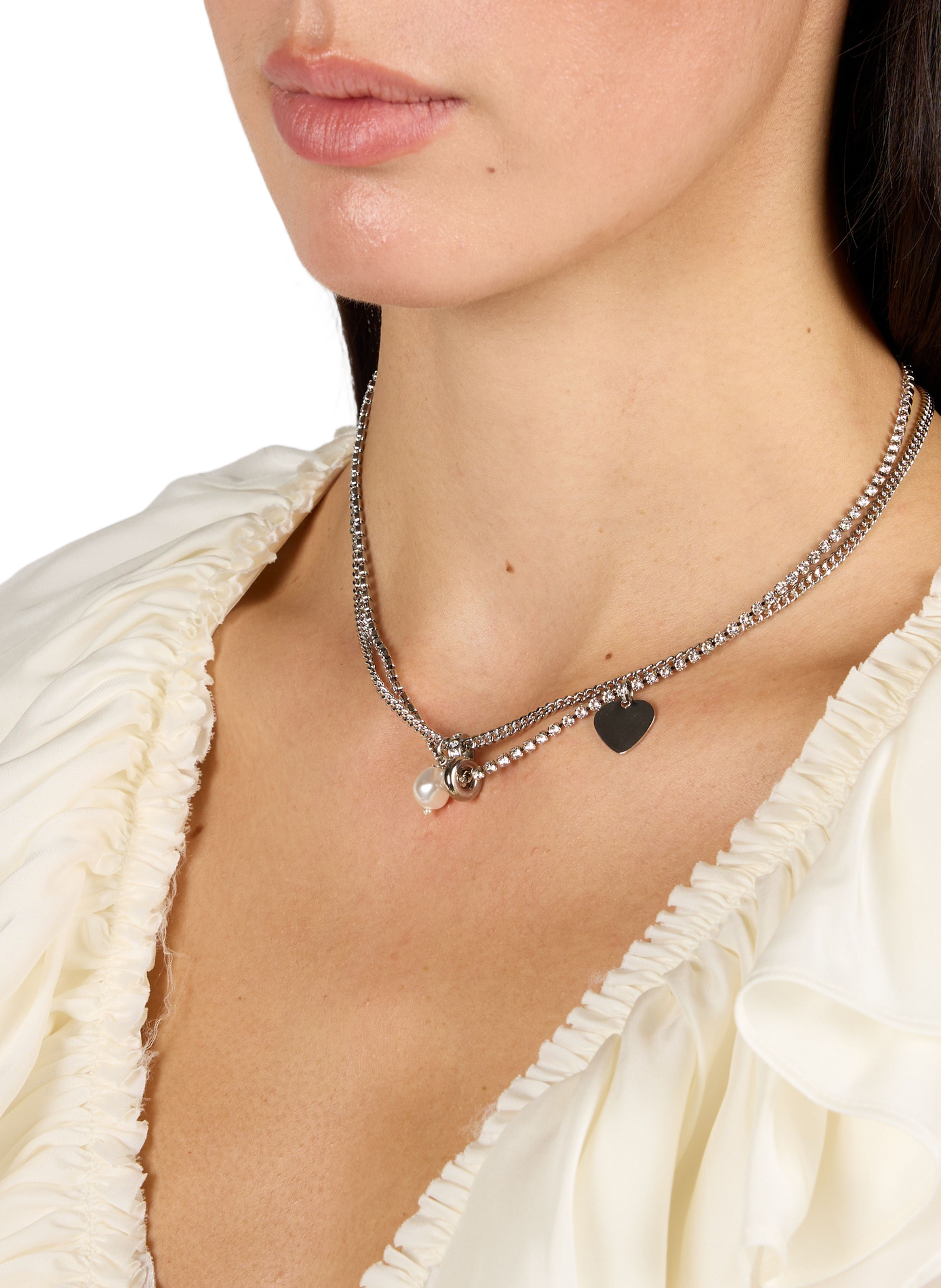 Collier Jacob double chaine JUSTINE CLENQUET Argent