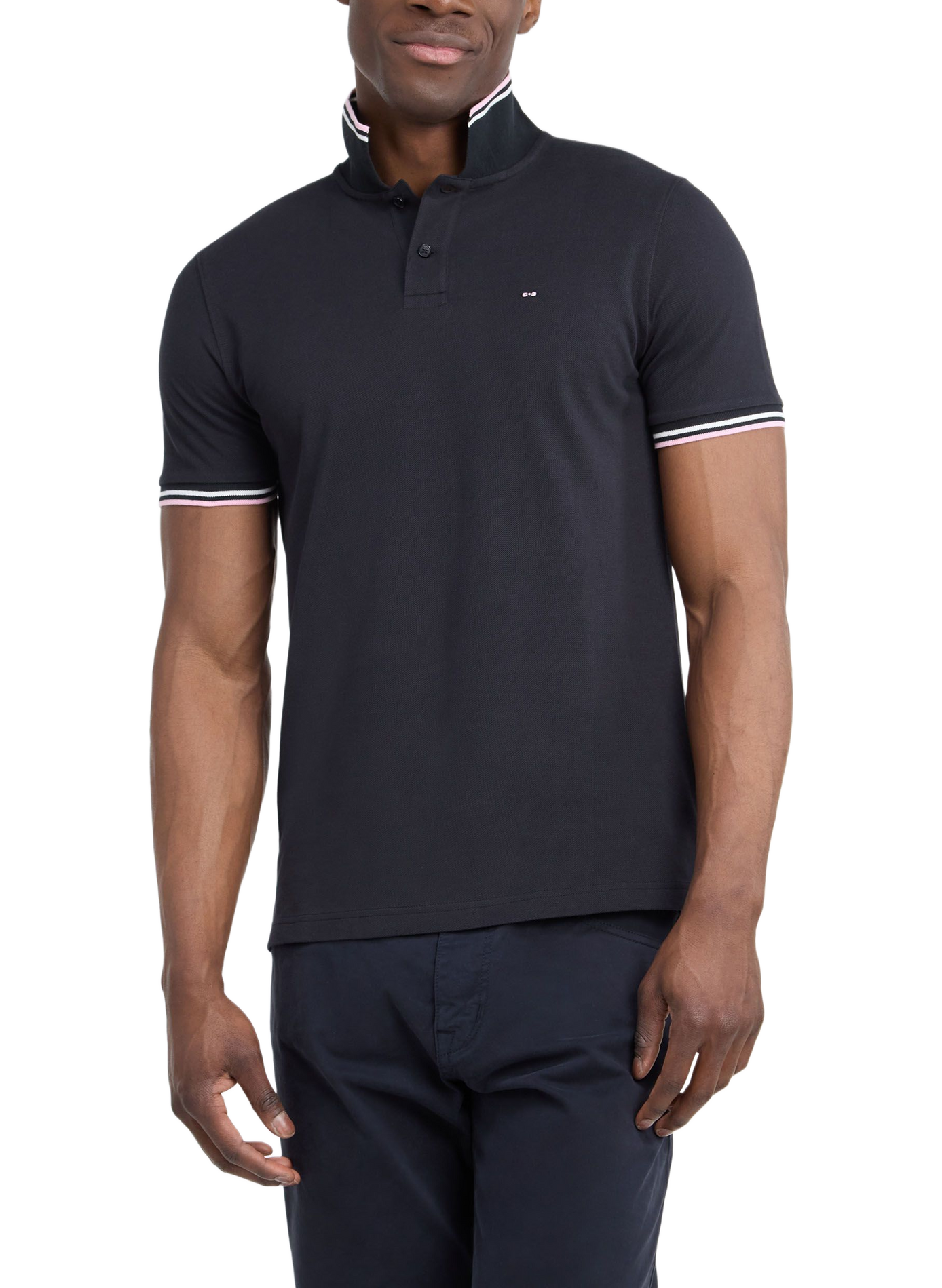 Polo droit à logo brodé en coton EDEN PARK Schwarz