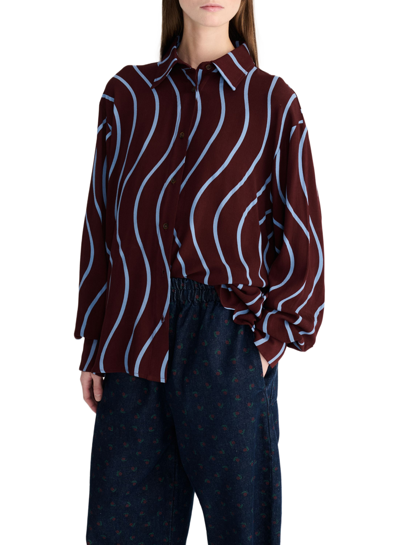 Printed fluid straight shirt BOBO CHOSES Red