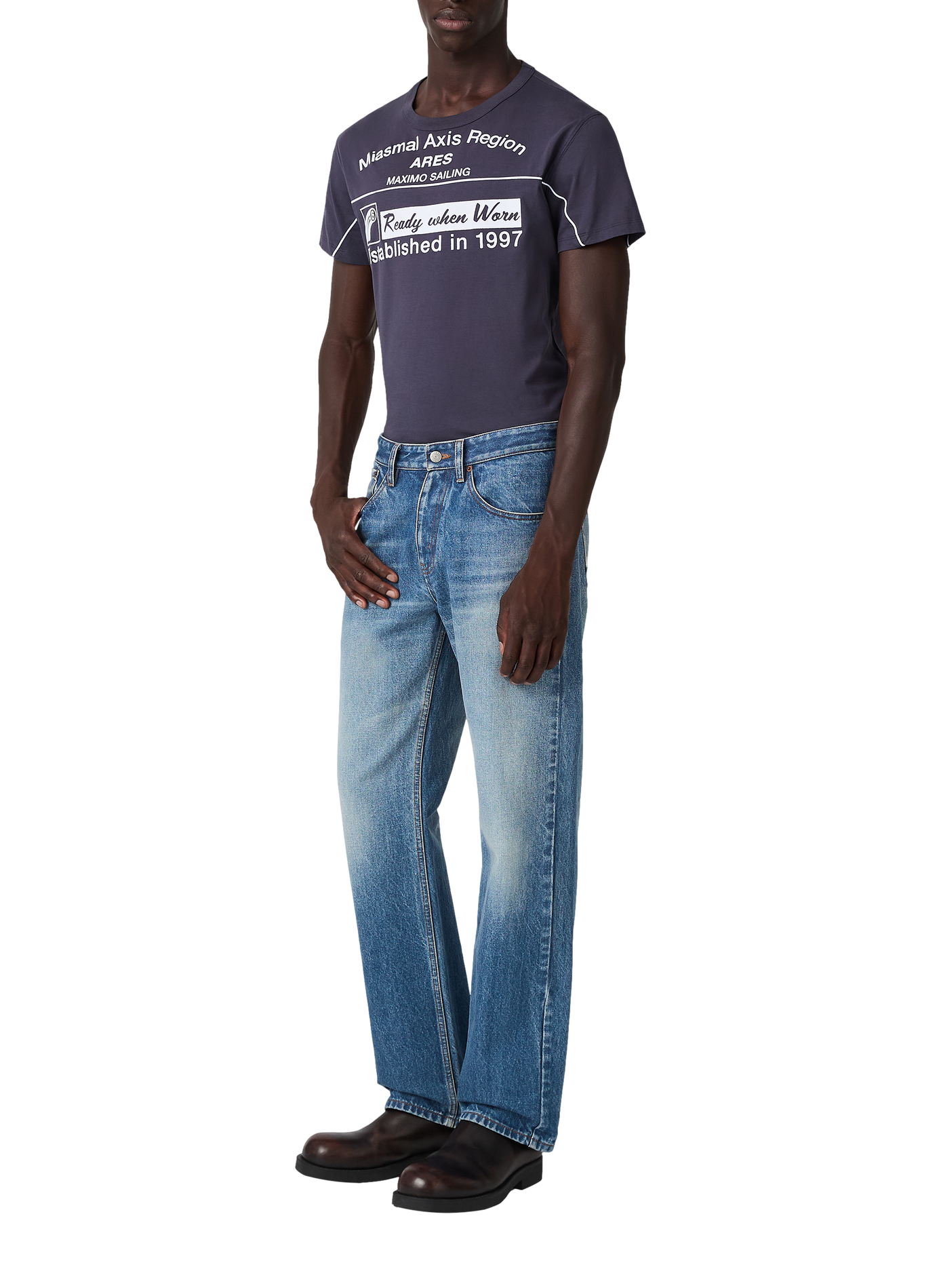 Jean droit en coton MAISON MARGIELA Bleu