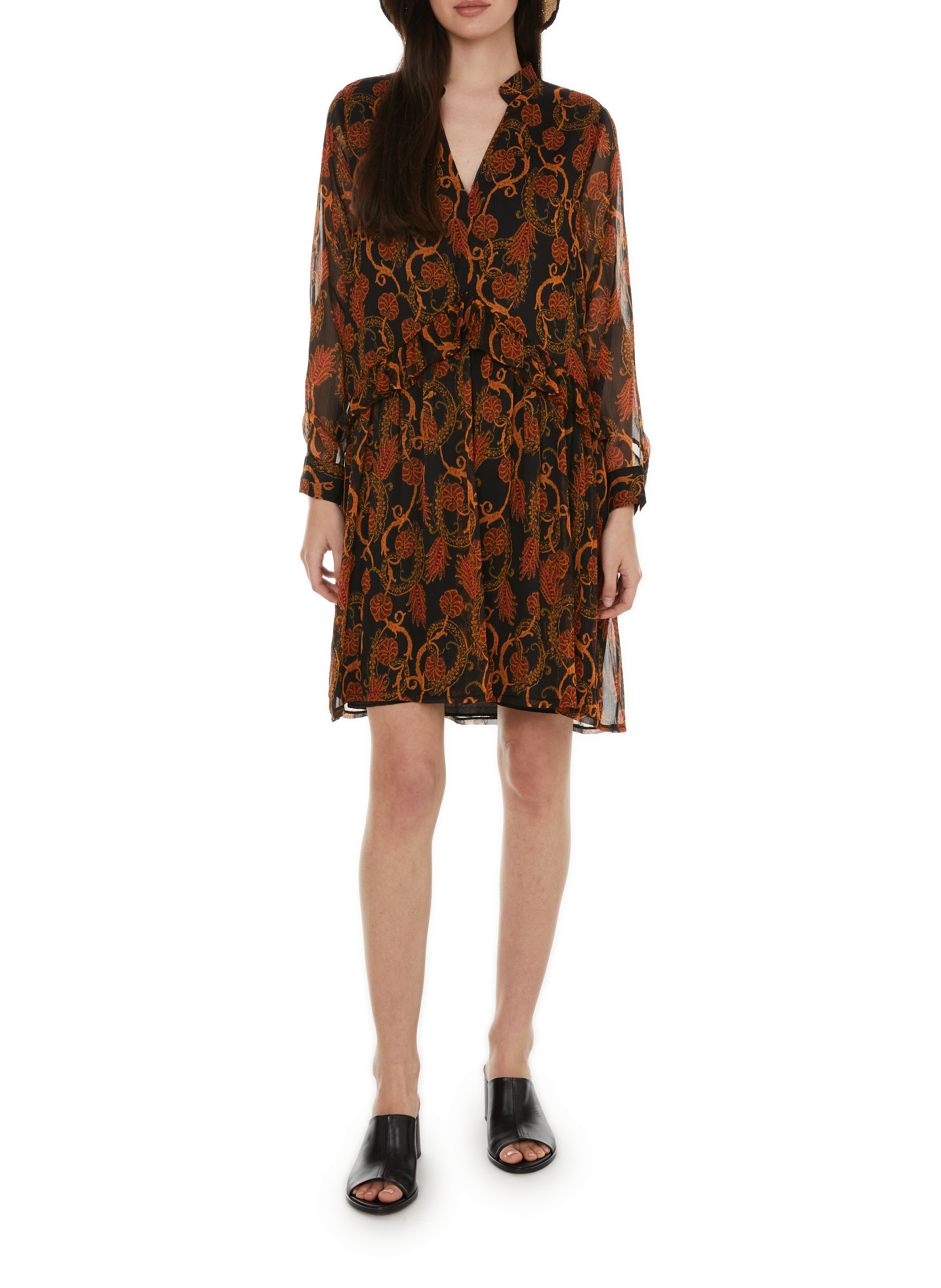 Kurzes Kleid mit Jacquardmuster AU PRINTEMPS PARIS Mehrfarbig