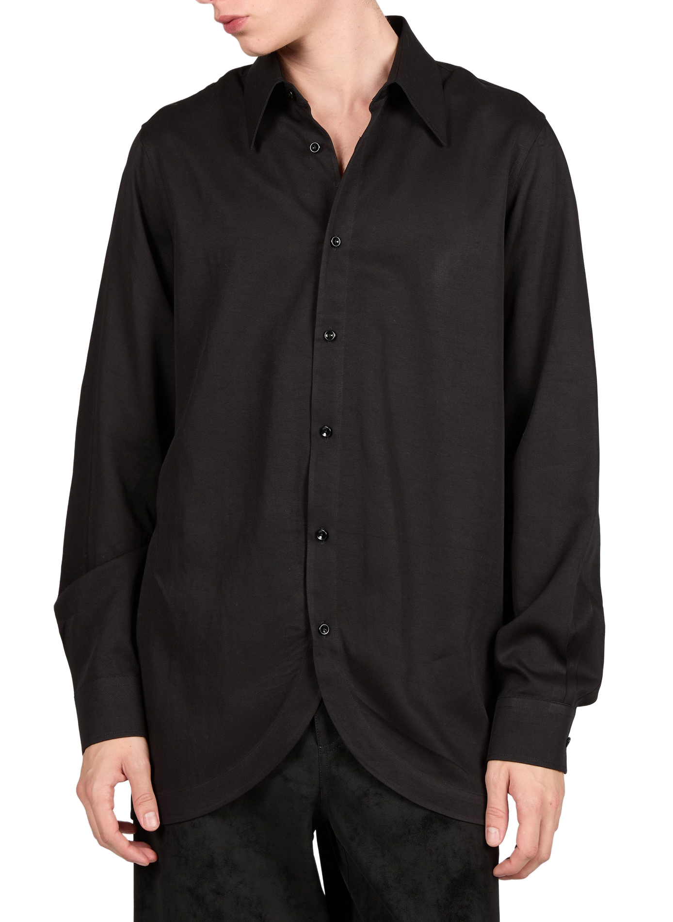 Straight classic collar shirt SEAN SUEN Black