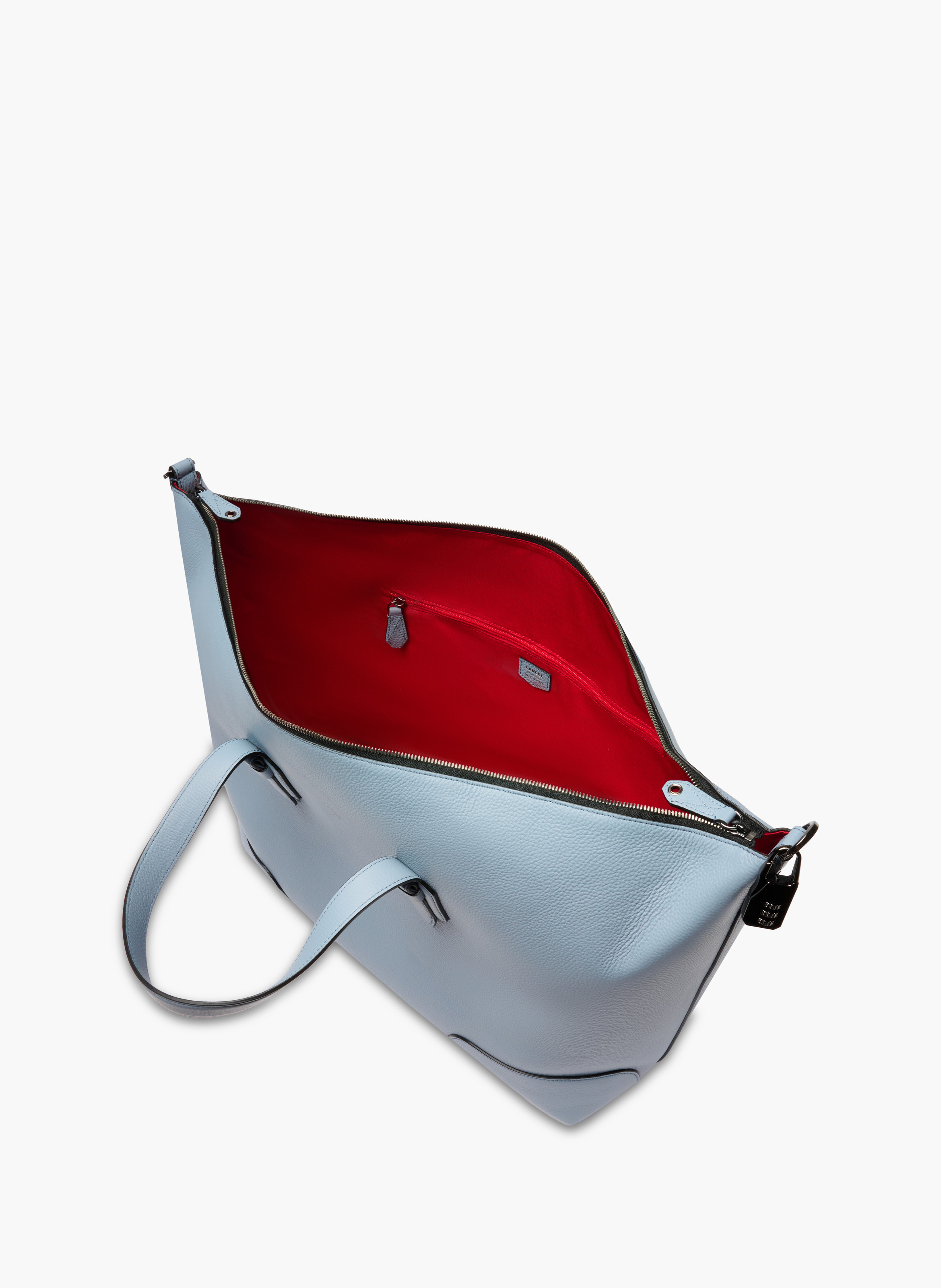Sac weekend zippé charlie de lancel en cuir LANCEL Bleu