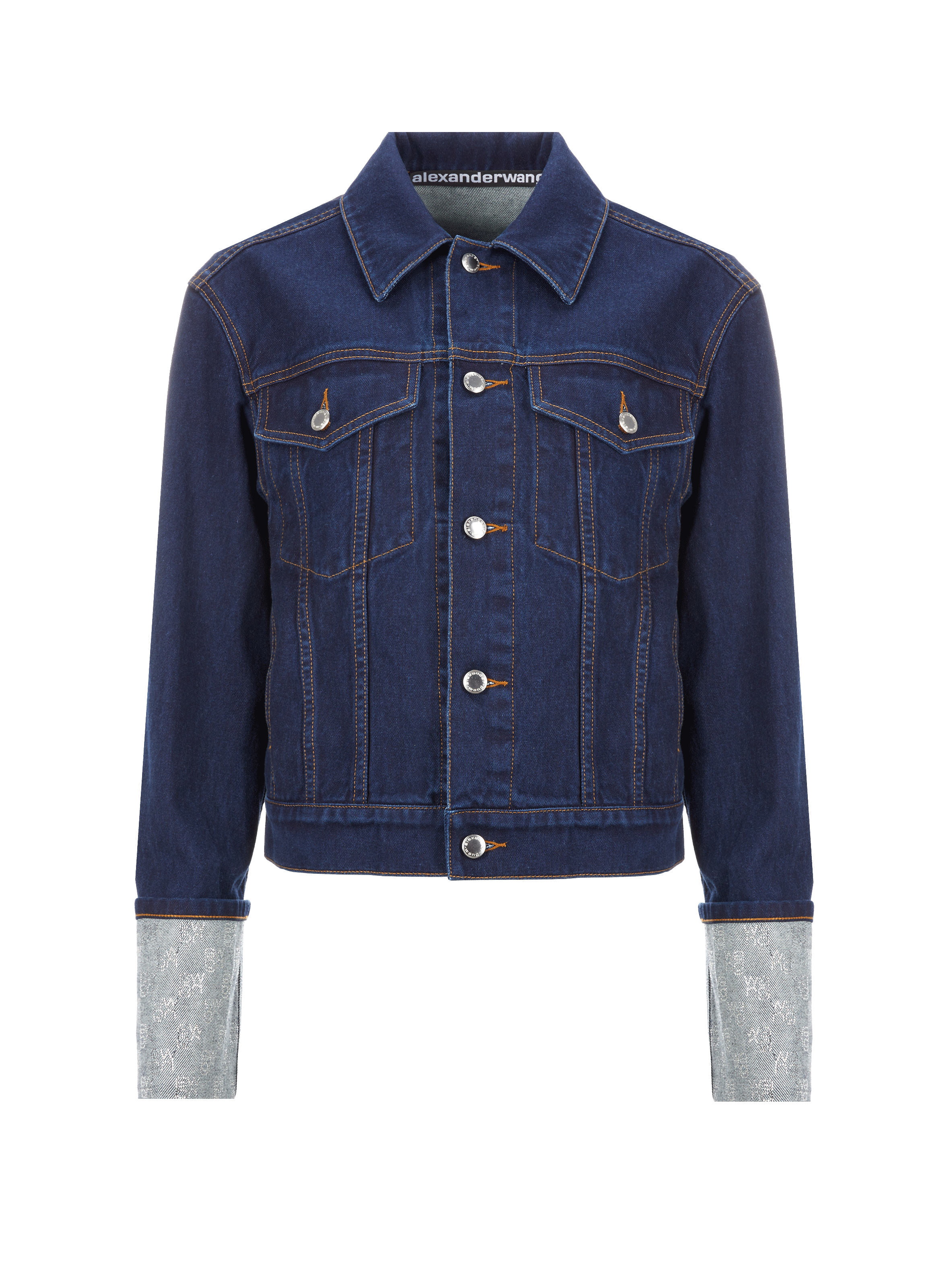 Veste jean à détail strass ALEXANDER WANG Bleu