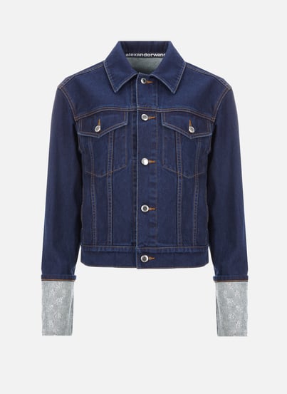 Veste jean à détail strass ALEXANDER WANG Veste jean à détail strass ALEXANDER WANG