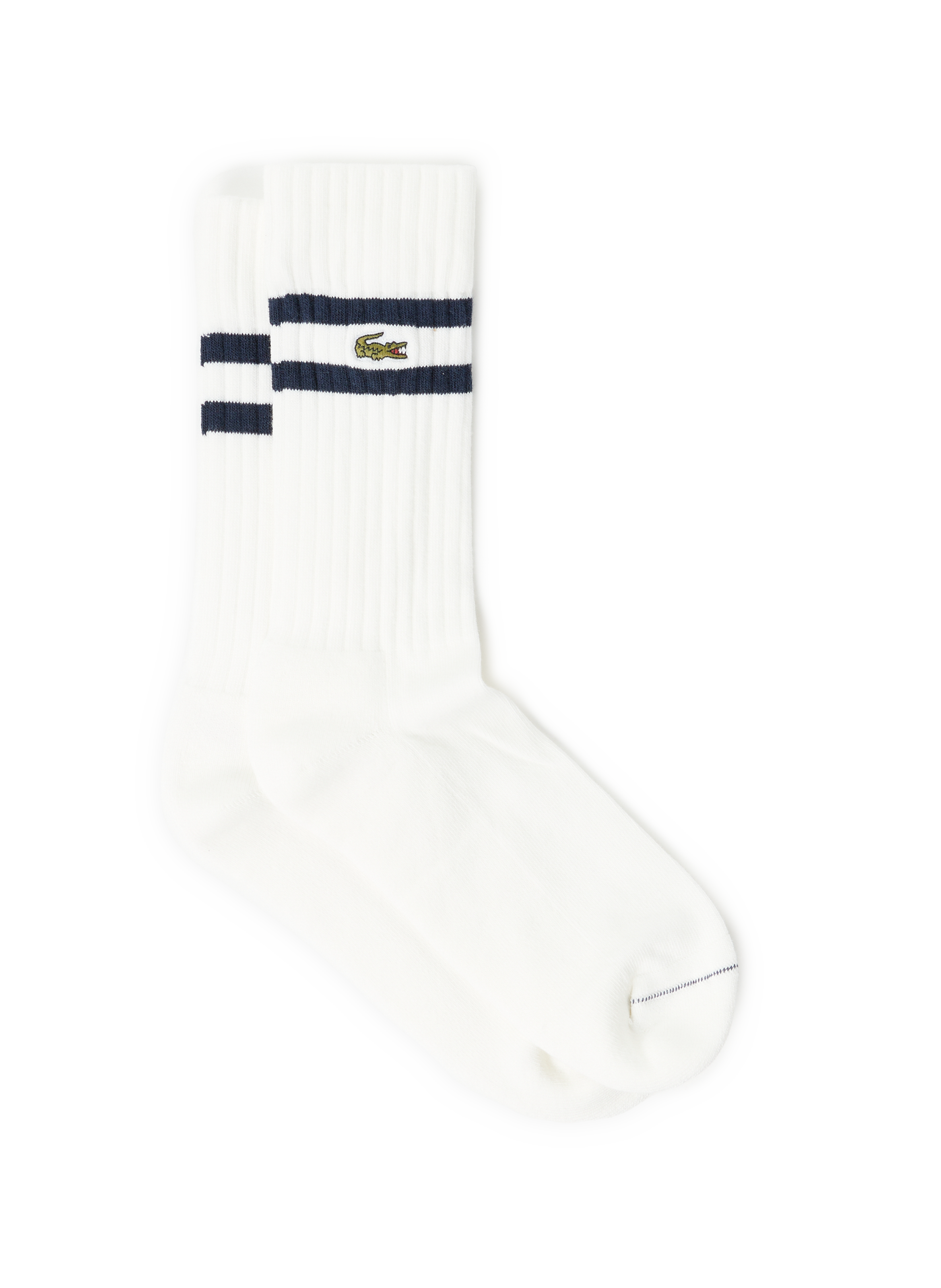 Lot de 2 paires de chaussettes épaisses LACOSTE Blanc