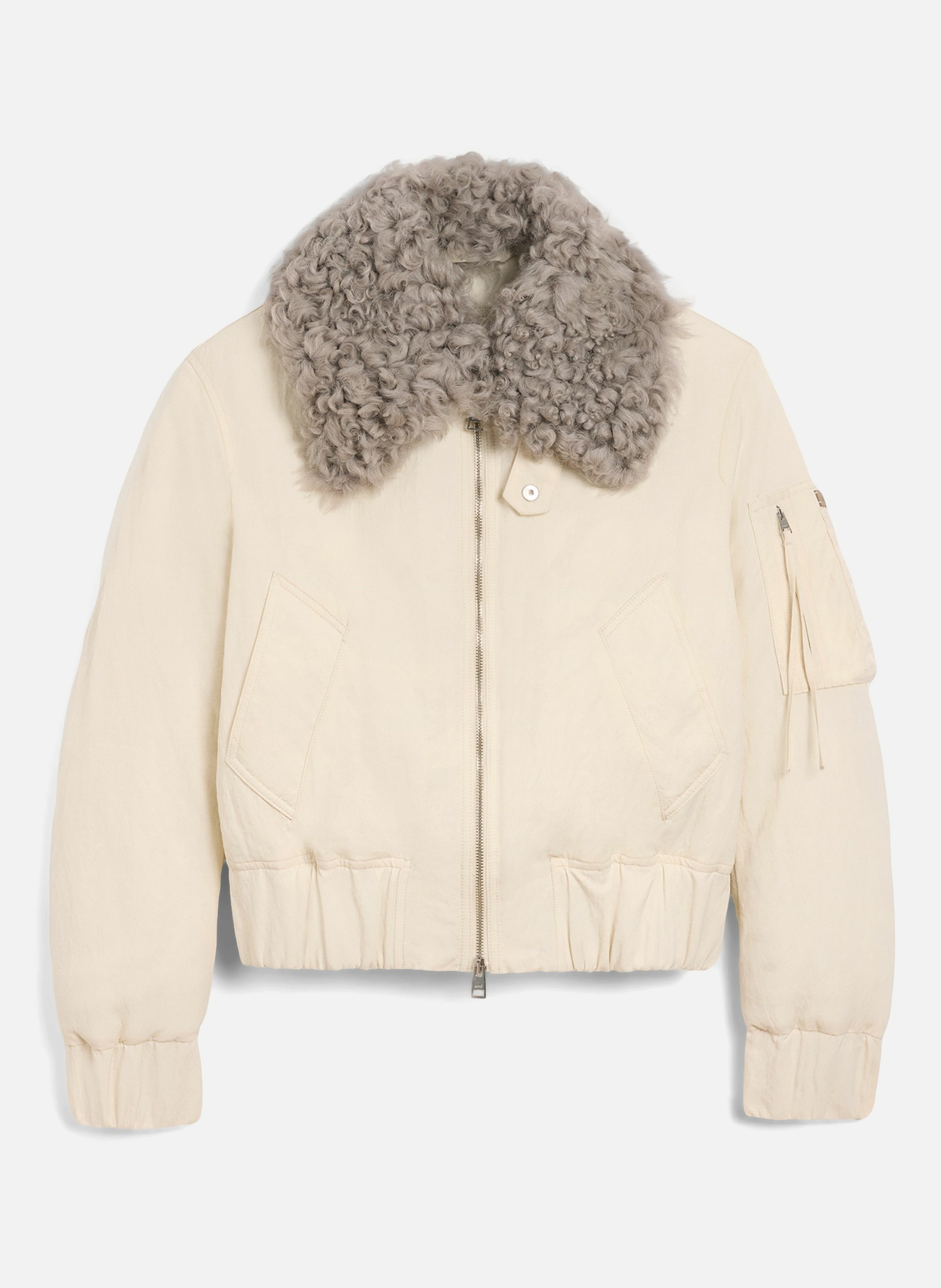 Bomber rembourré en nylon unisexe AMI PARIS Blanc