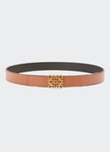 Ceinture réversible Anagram en cuir de veau ANAGRAM Tan-black-gold