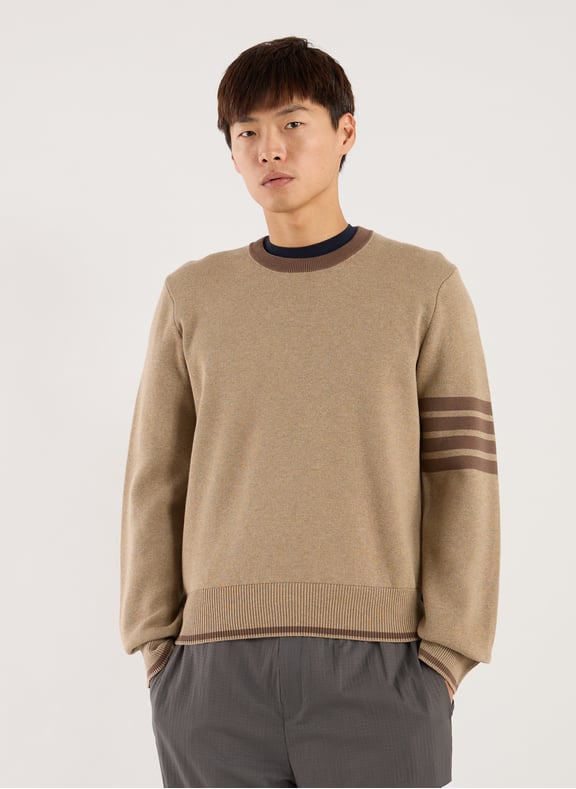 Pull en coton à rayures Marron by THOM BROWNE THOM BROWNE Pull en coton à rayures Marron