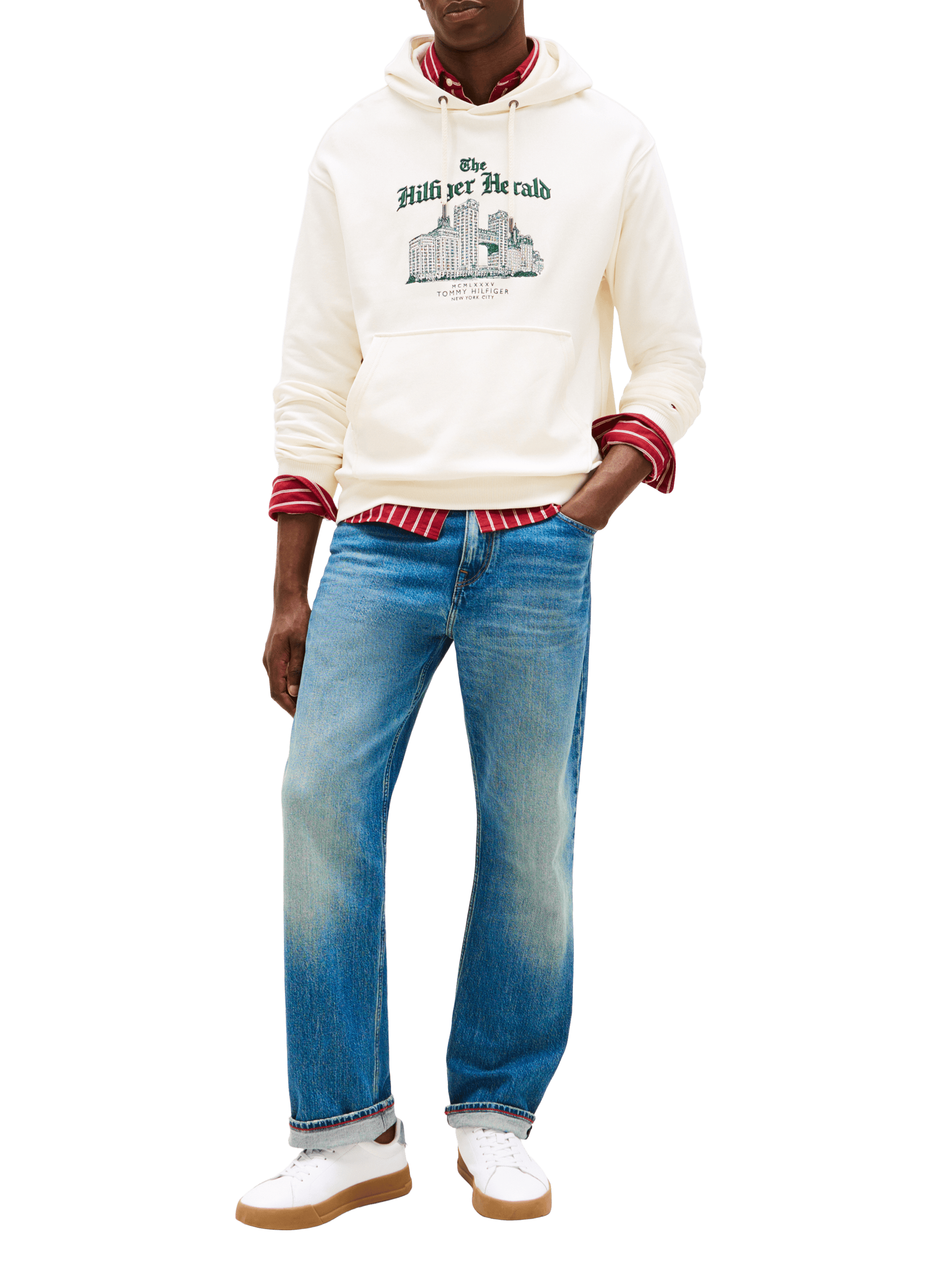 Embroidered cotton sweatshirt TOMMY HILFIGER Beige