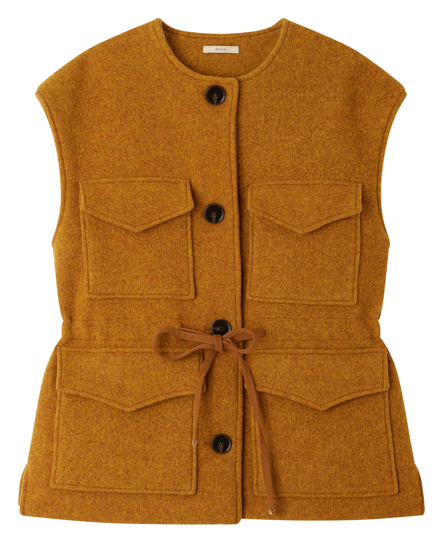 Veste col rond en laine mélangée bowery SESSUN Orange