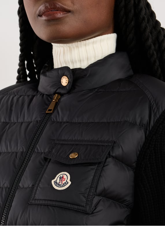 Quilted zip-up cardigan | Black by MONCLER Quilted zip-up cardigan Black
