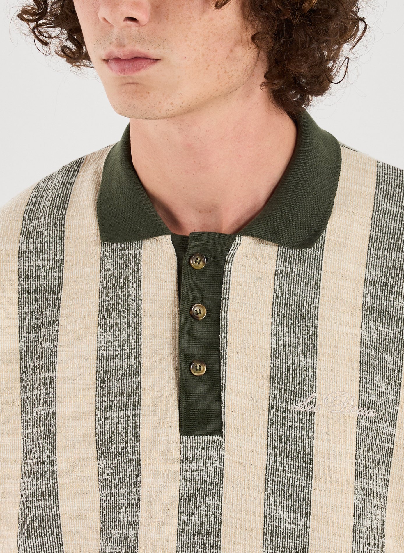 Polo rayé à manches longues LES DEUX Vert