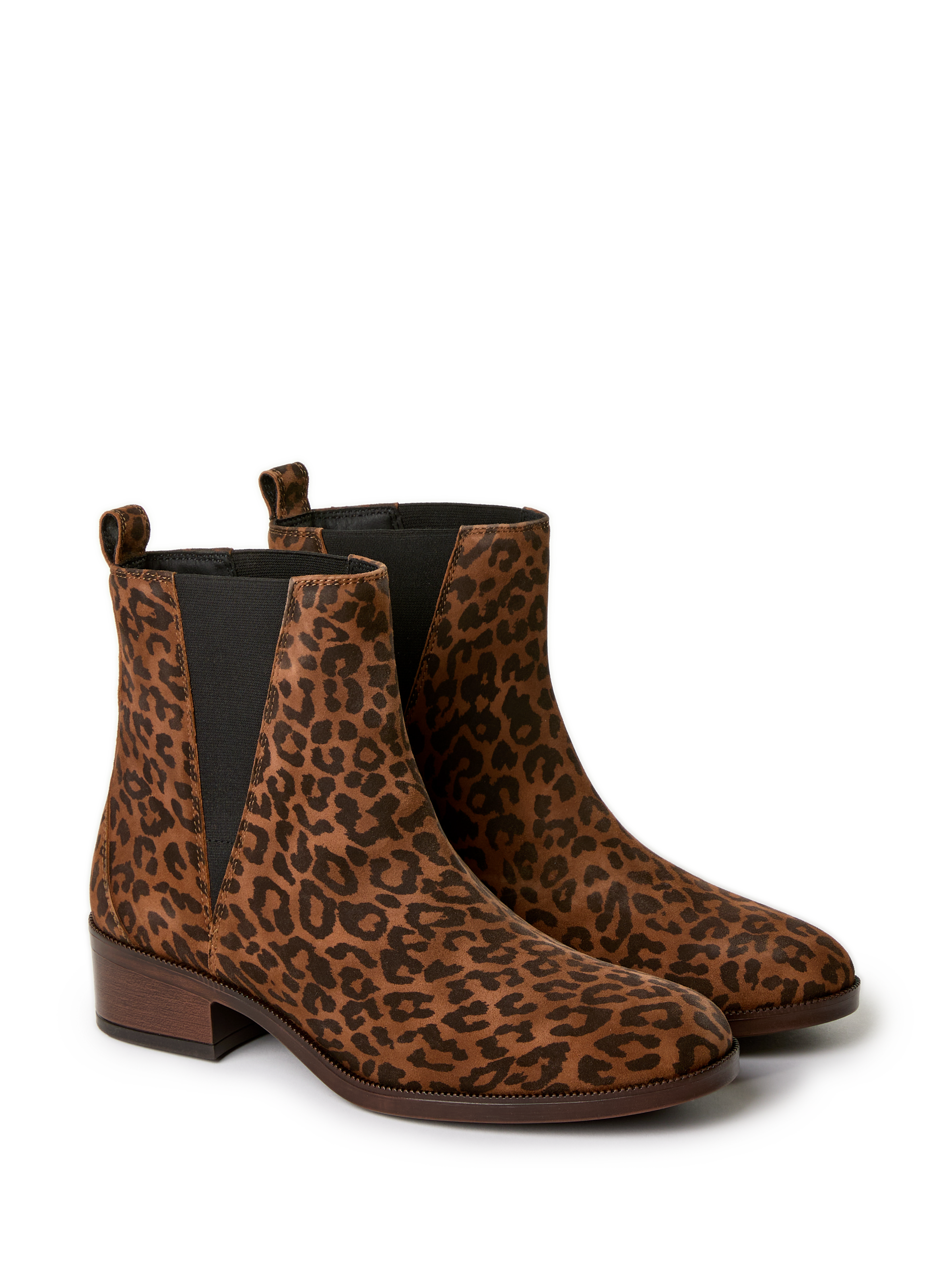 Leopard print leather ankle boots GEOX Brown