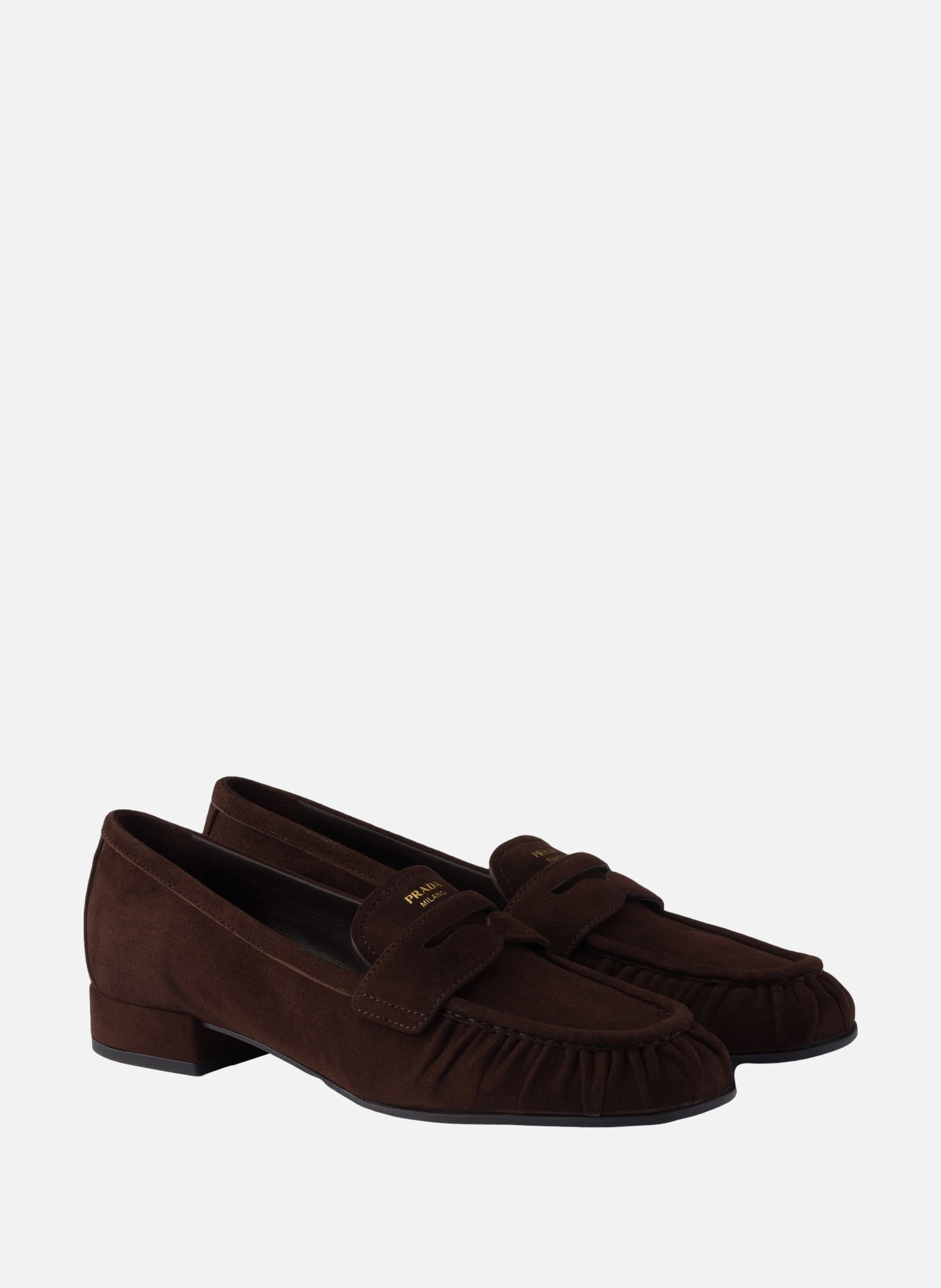 Mocassins en veau velours PRADA Marron