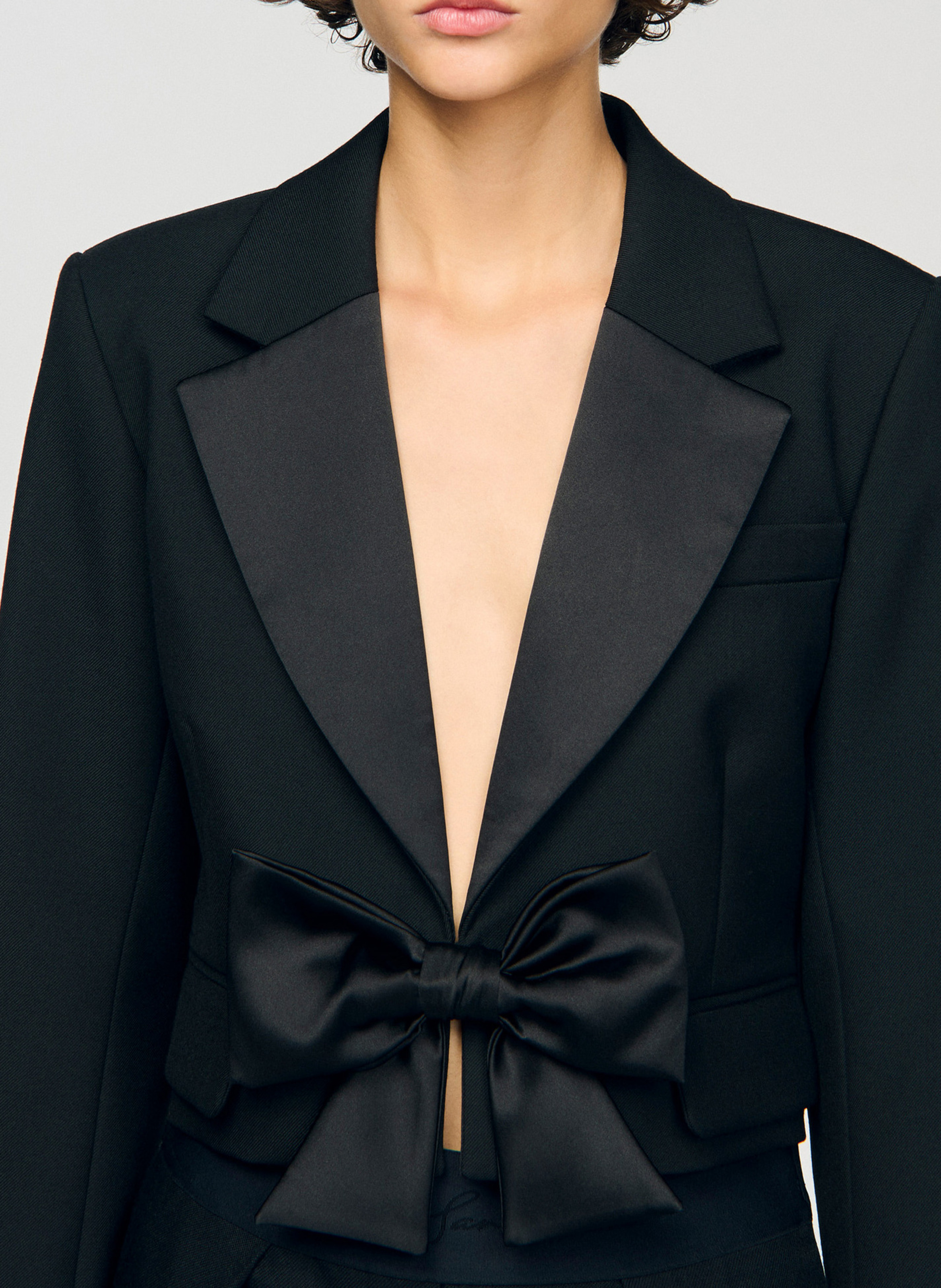 Veste courte col tailleur SANDRO Noir