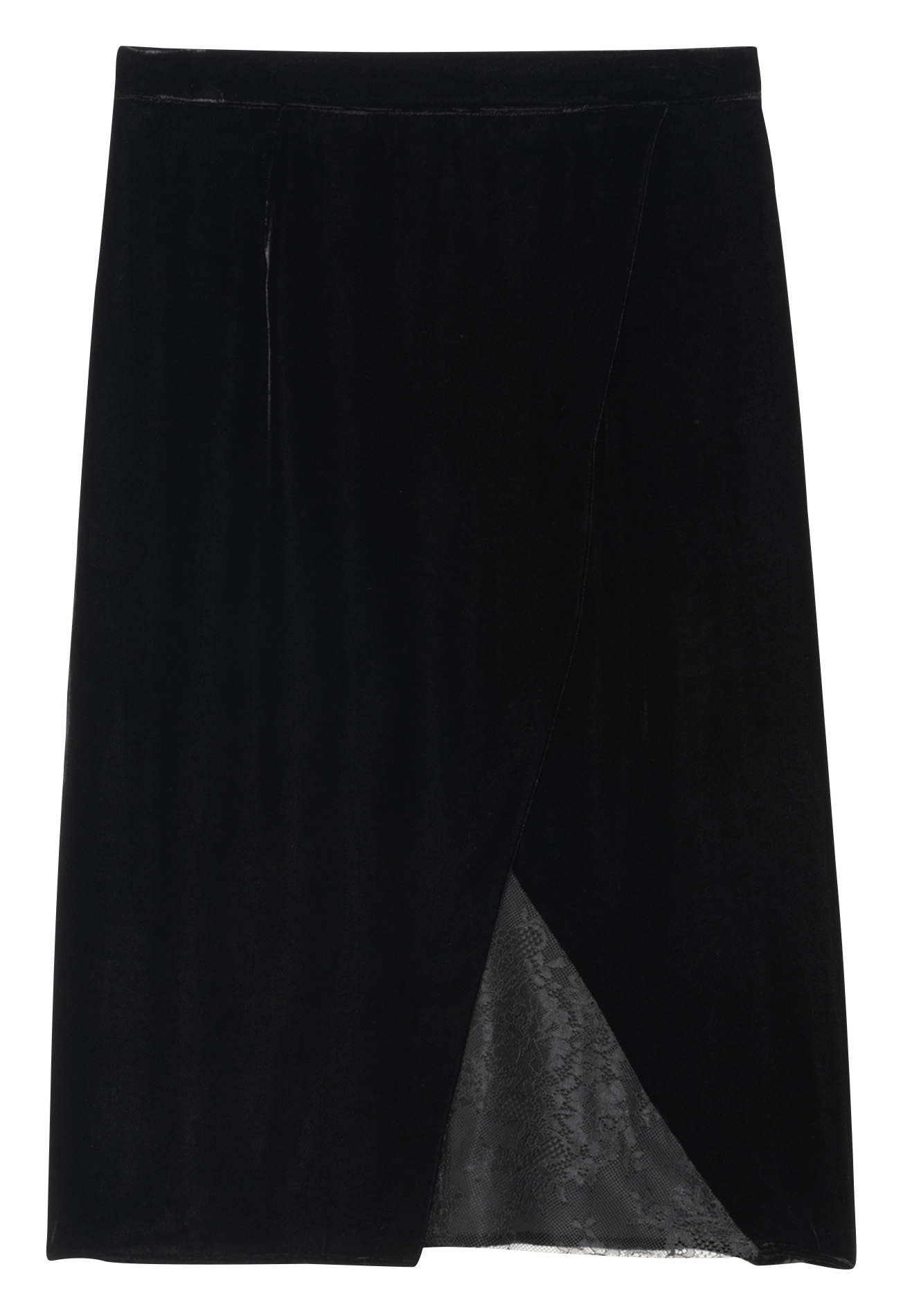 Jupe droite midi en velours julen ZADIG&VOLTAIRE Noir