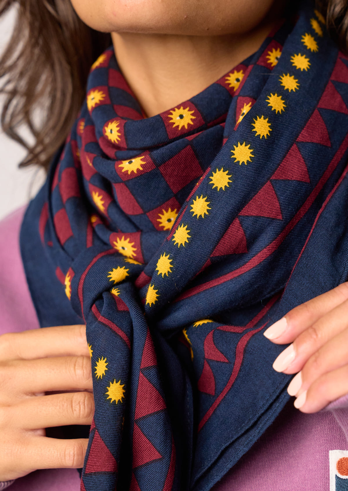 Foulard en coton biologique romane BILLYBELT Bleu