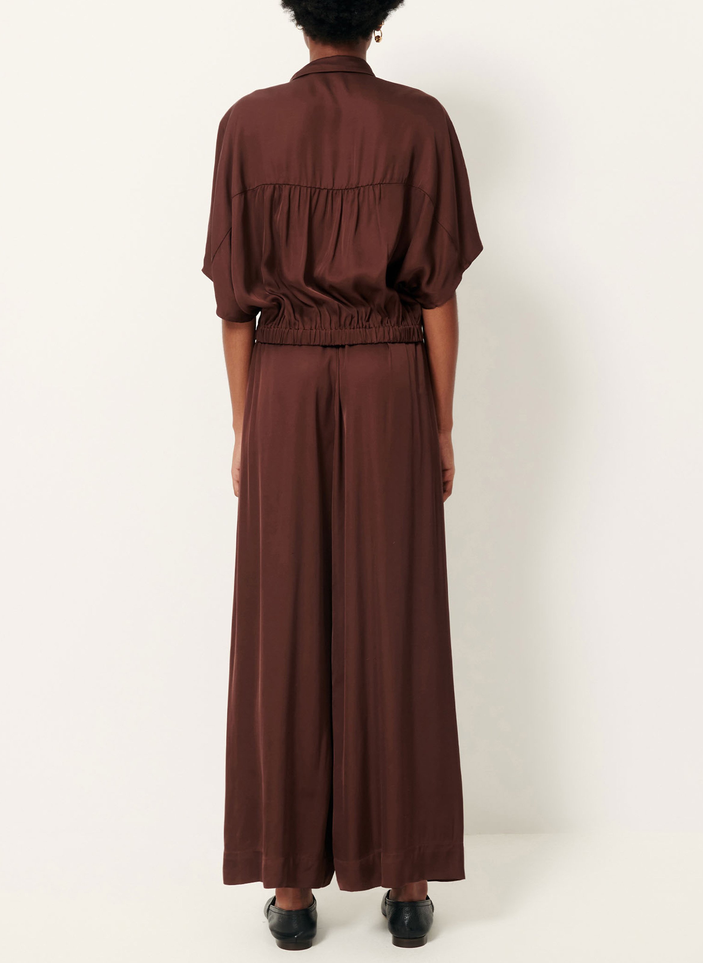 Chemise droite col classique alfassa night SESSUN Marron