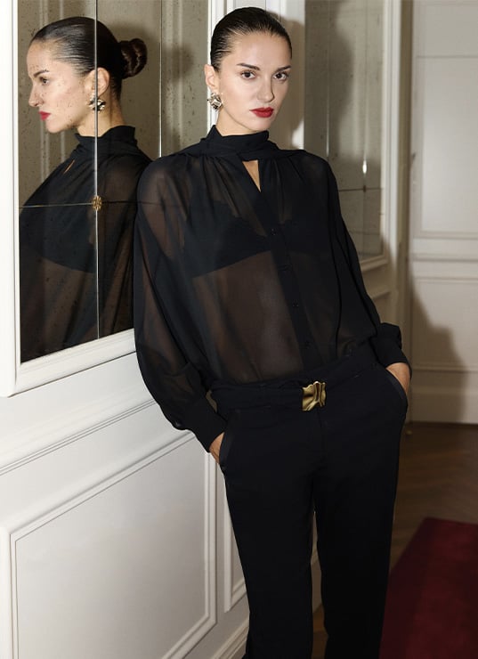 Marella Gabrielle Caunesil Printemps, robe de soirée Marella 2025, collection capsule fêtes, look chic italien, tenues élégantes noir blanc rouge