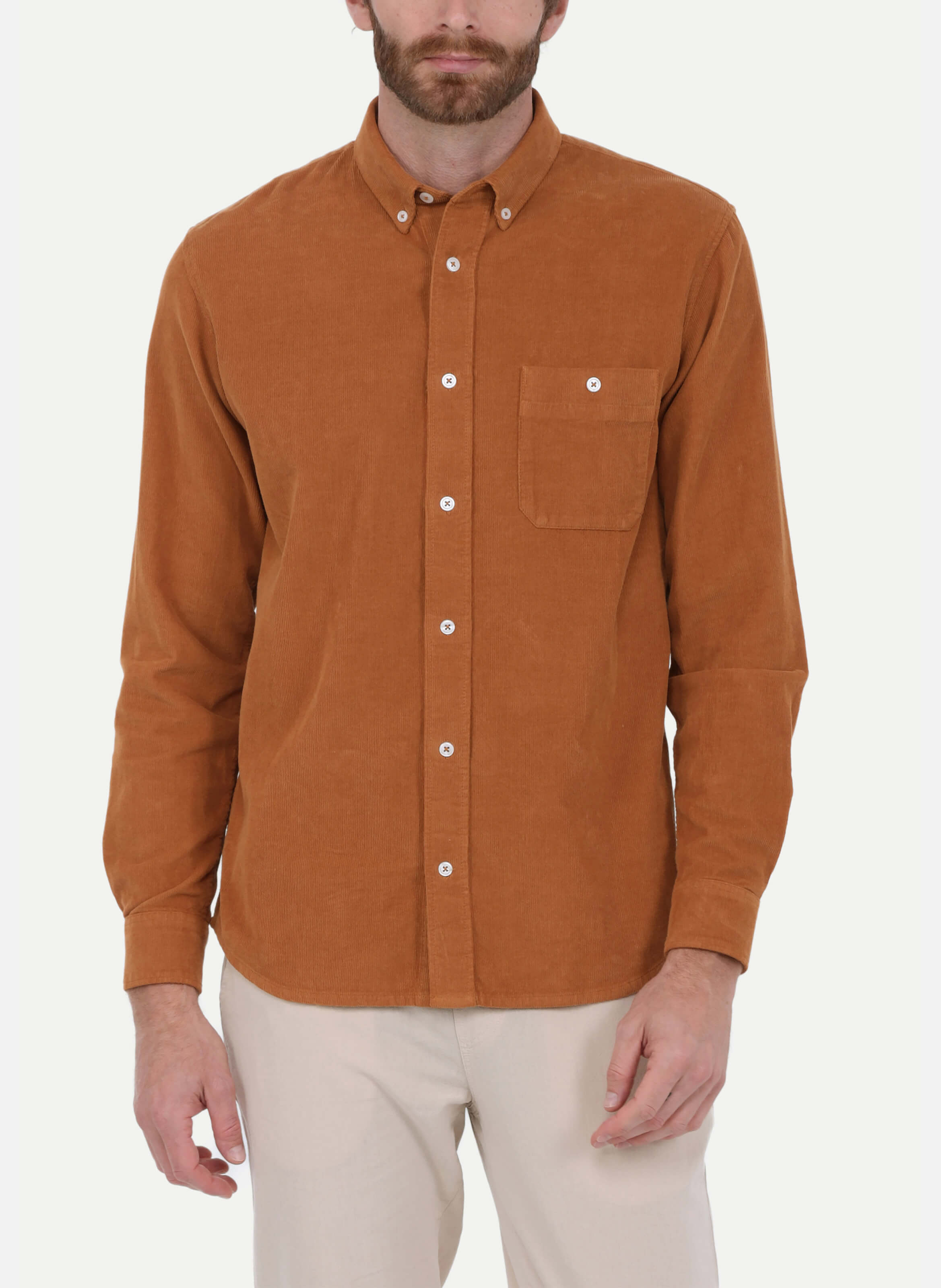 Chemise  en velours côtelé GILI'S Marron