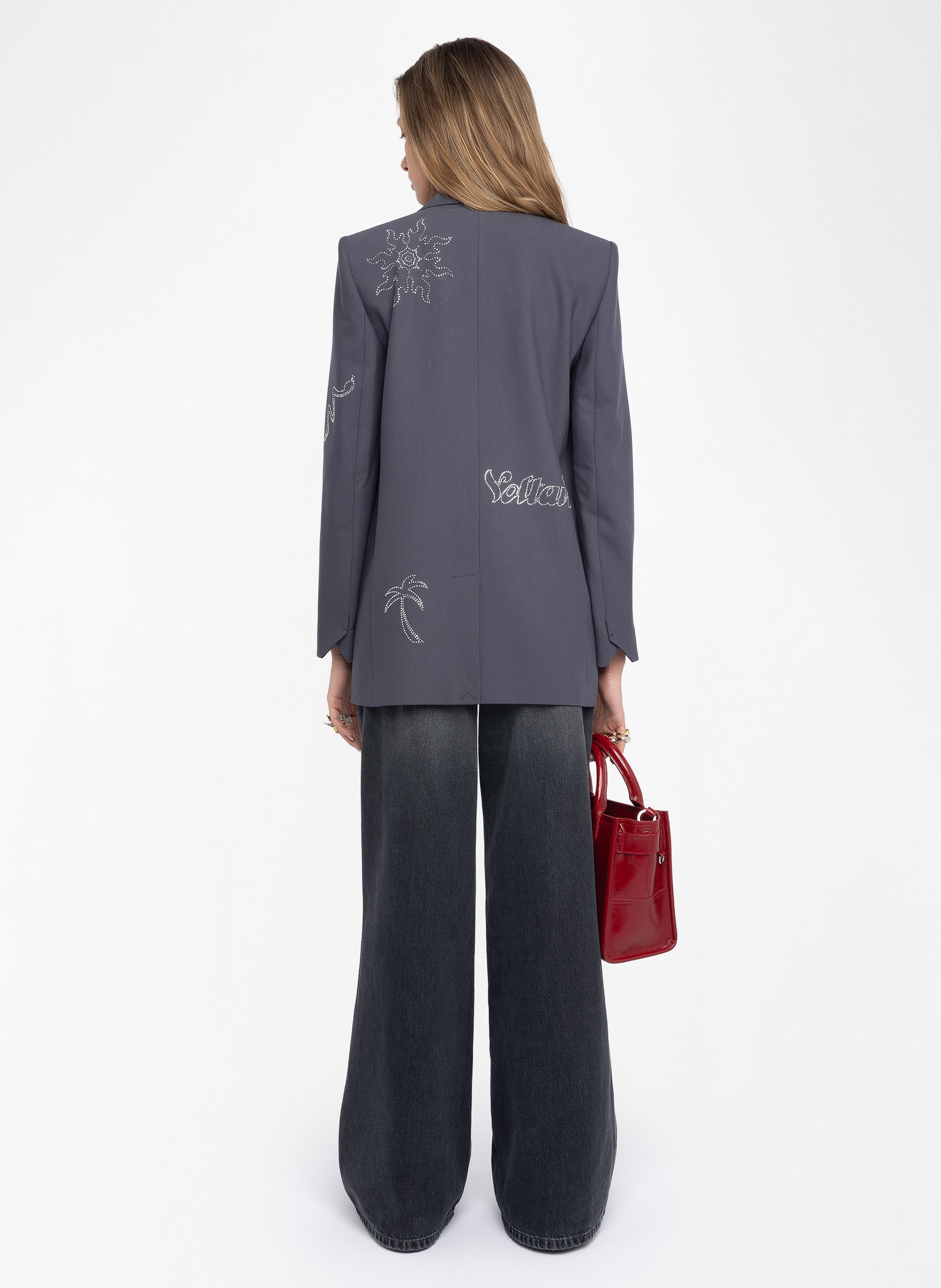 Veste col tailleur brodée vival ZADIG&VOLTAIRE Gris